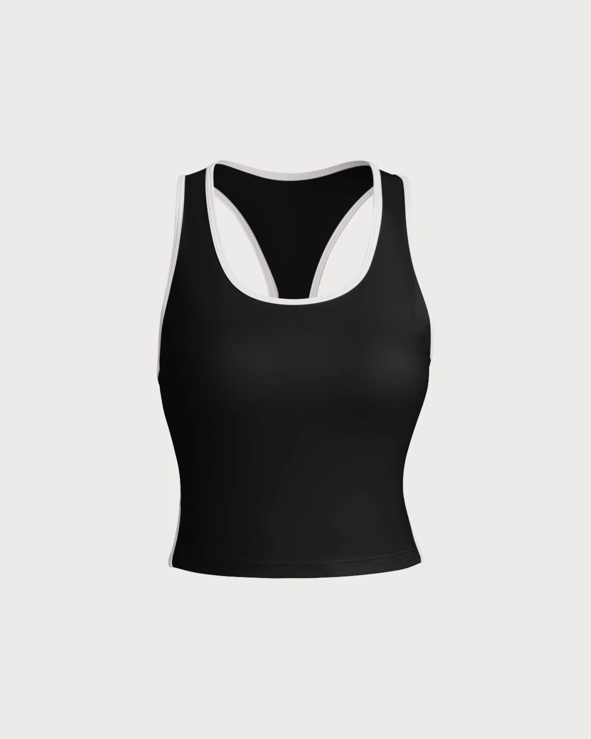 Black Scoop Neck Yoga Tank Top - Light Support - Image 4