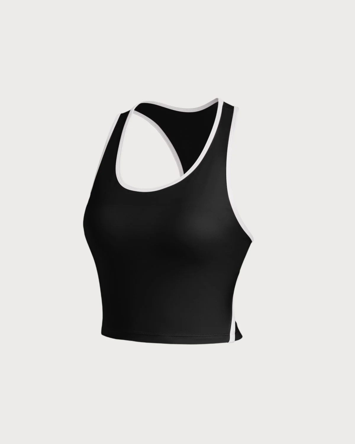 Black Scoop Neck Yoga Tank Top - Light Support - Image 5