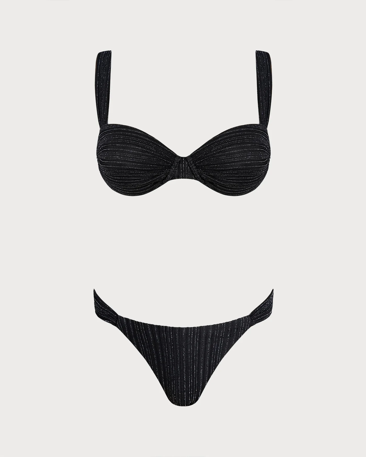 Black Sequins Underwire Bikini Set - Image 2