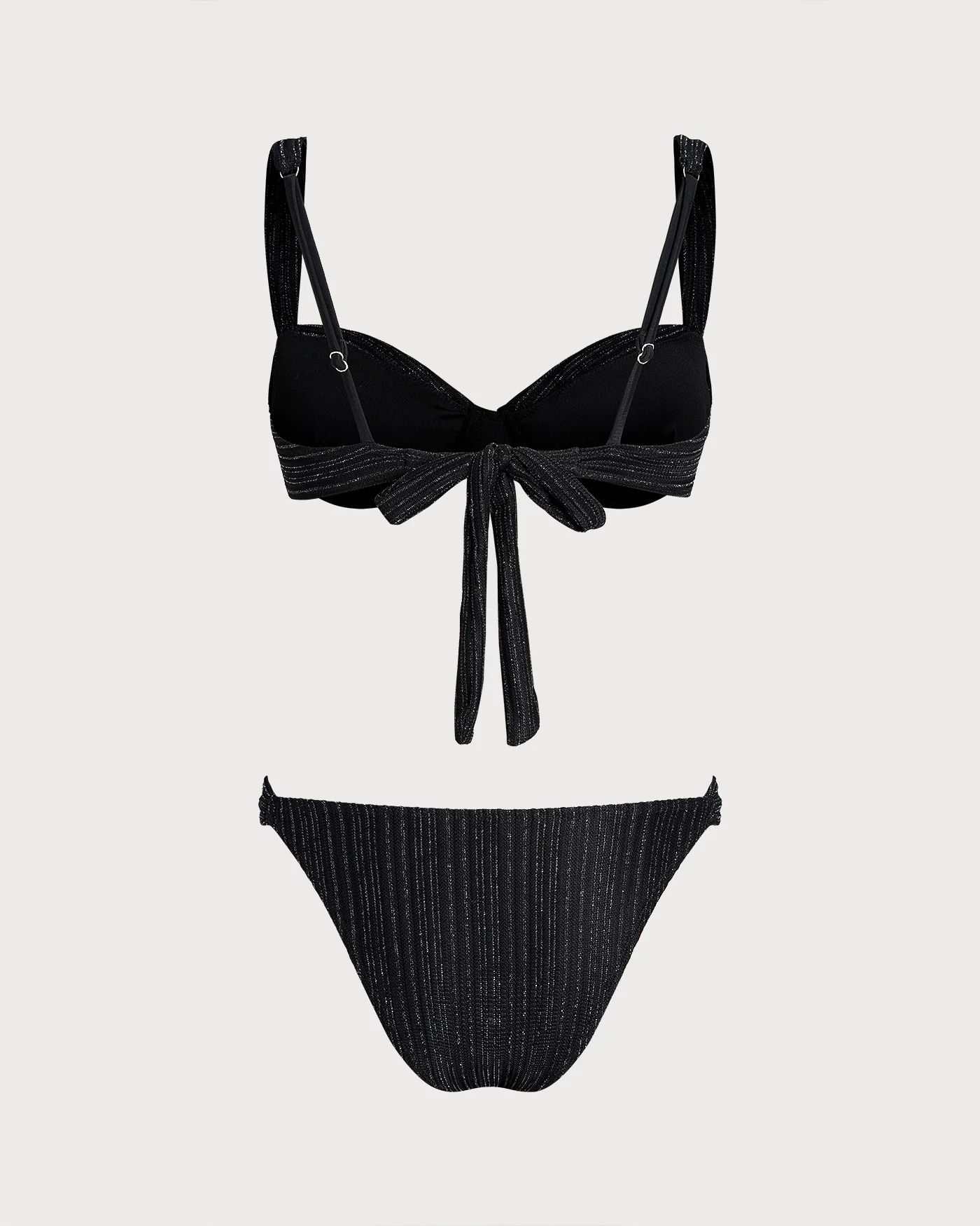 Black Sequins Underwire Bikini Set - Image 4