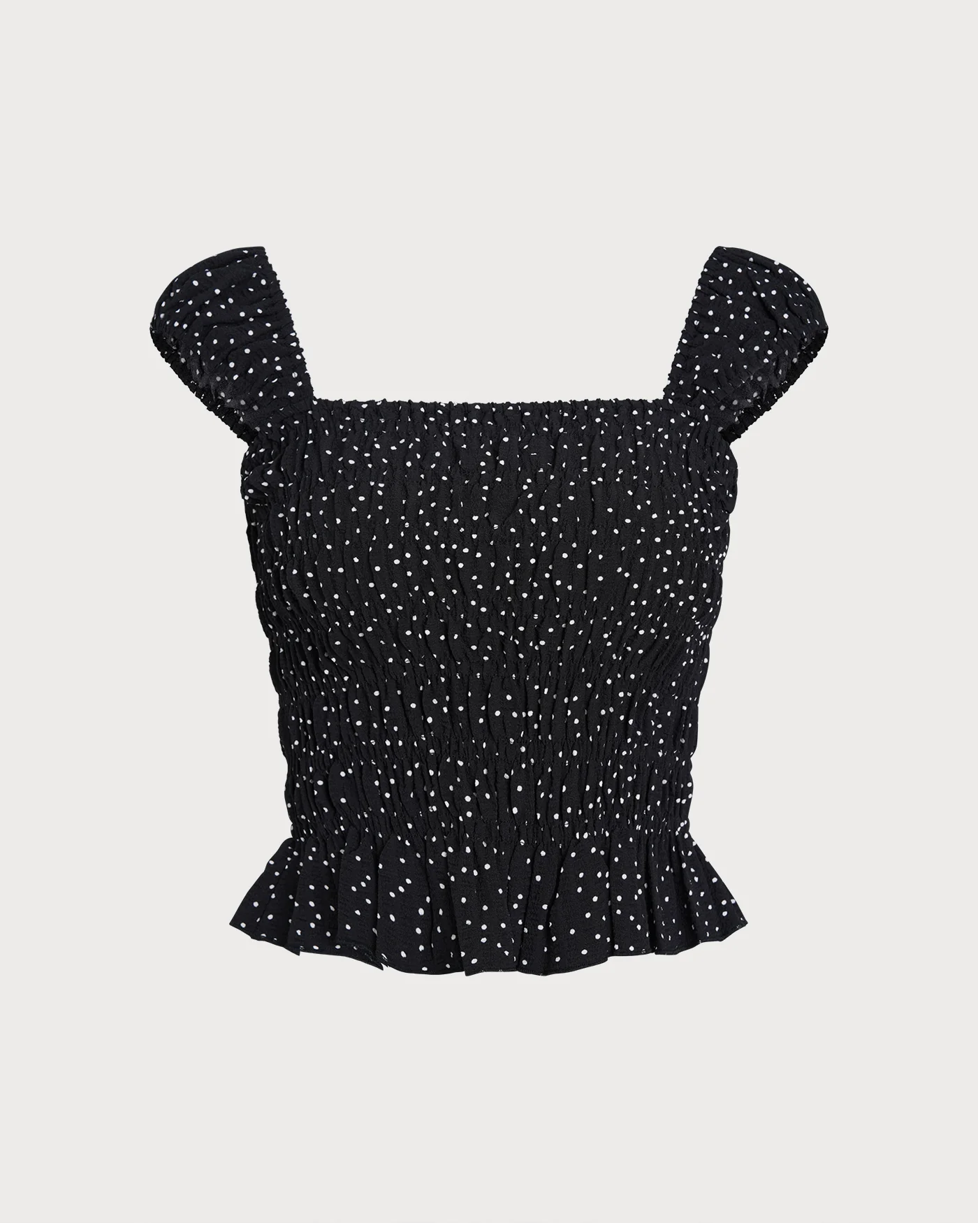 Black Square Neck Polka Dot Tank Top - Image 8