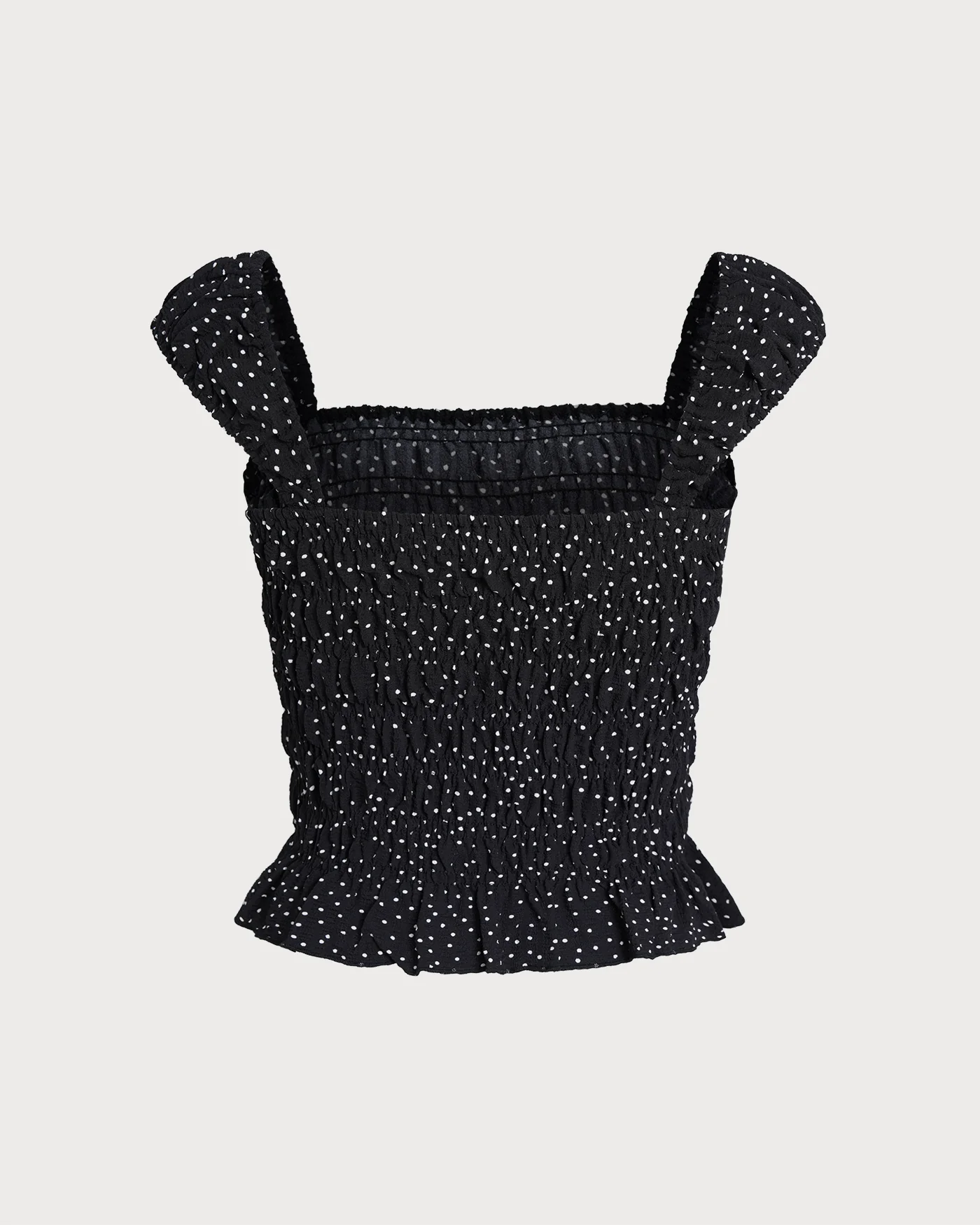 Black Square Neck Polka Dot Tank Top - Image 9