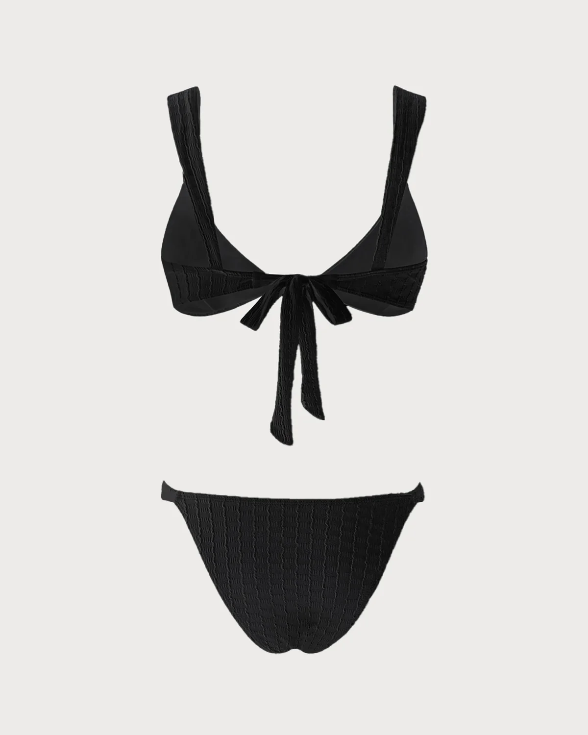 Black V Neck Bralette Bikini Set - Image 9