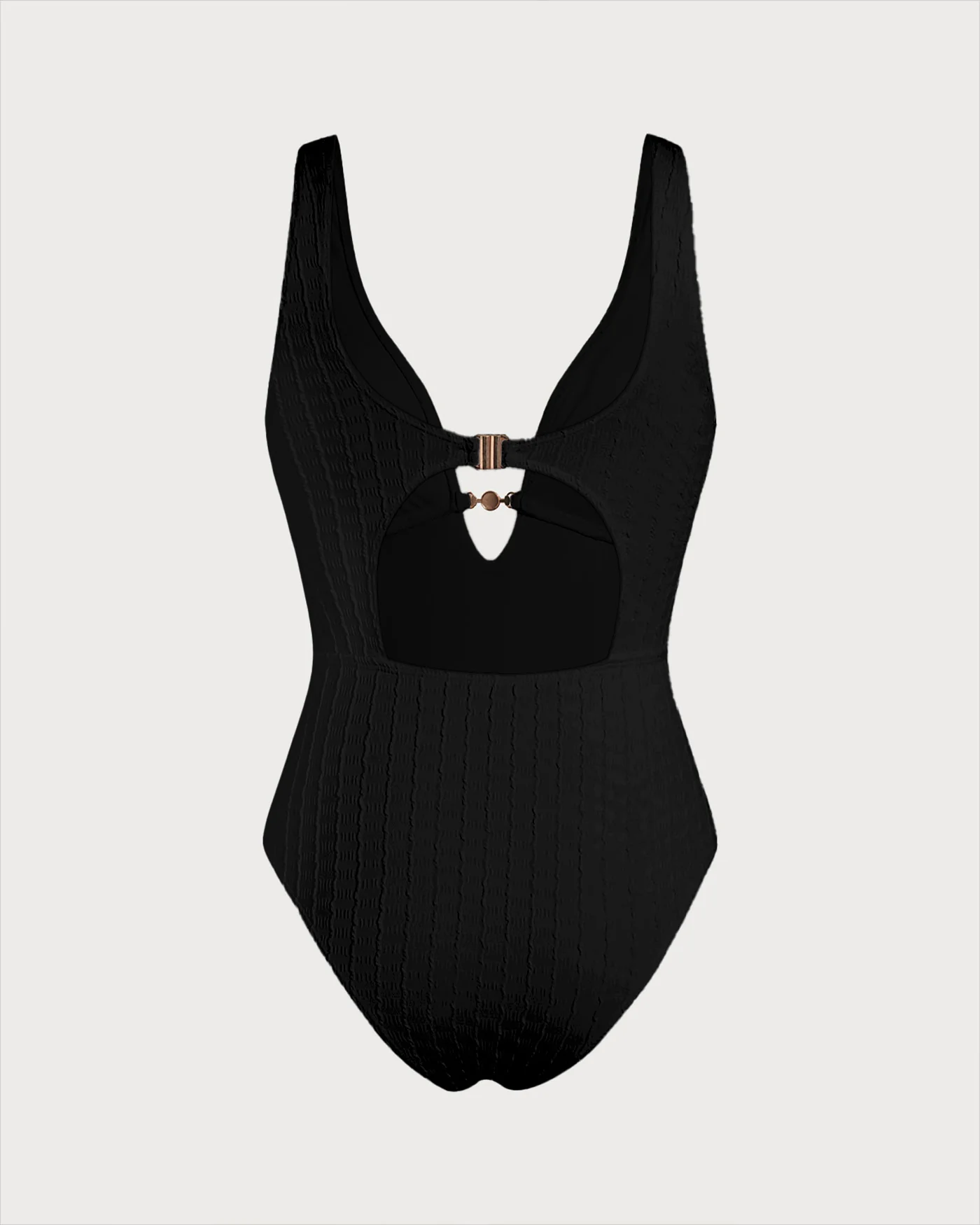 Black V Neck Cut Out One Piece - Image 5