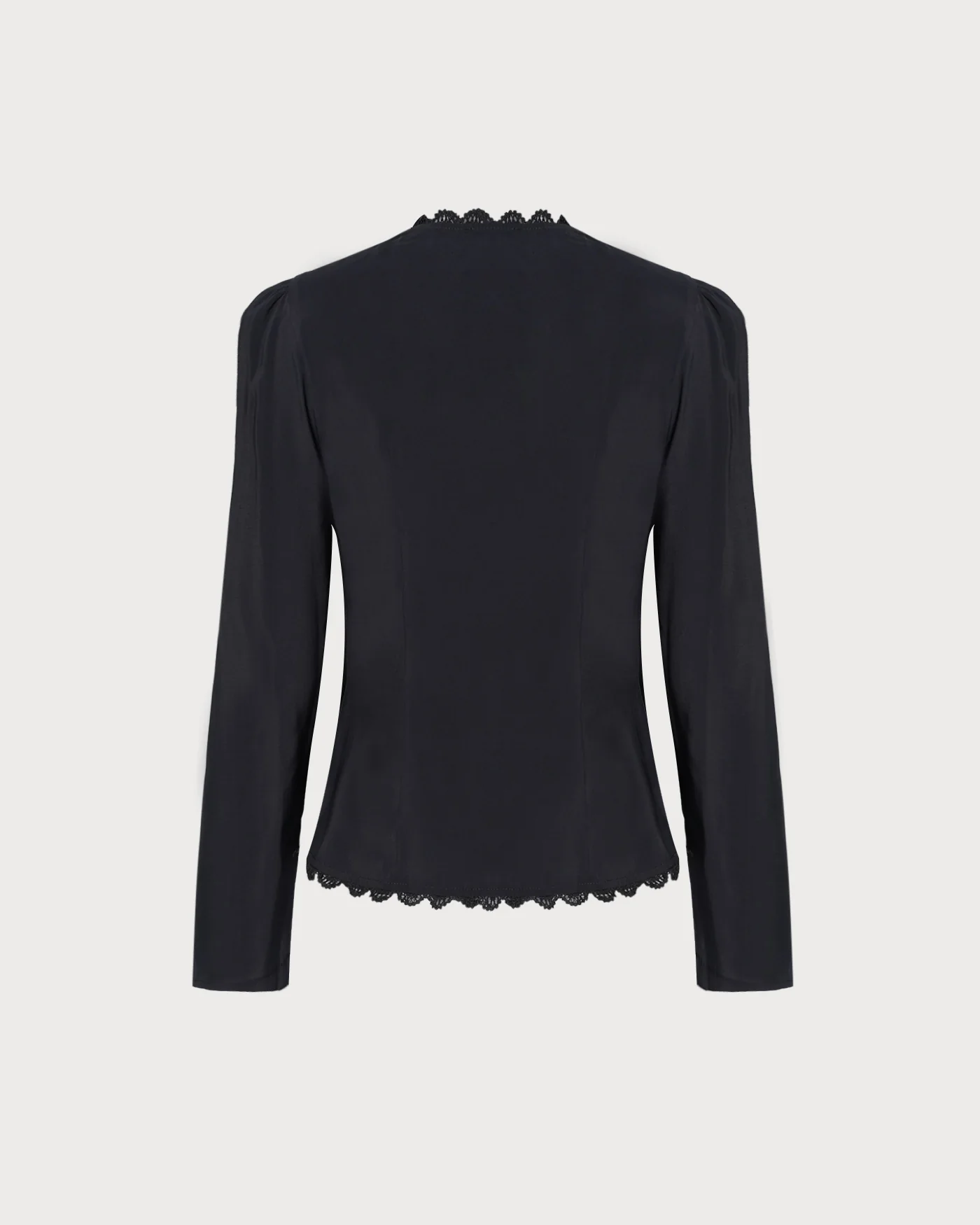 Black V Neck Lace Blouse - Image 8