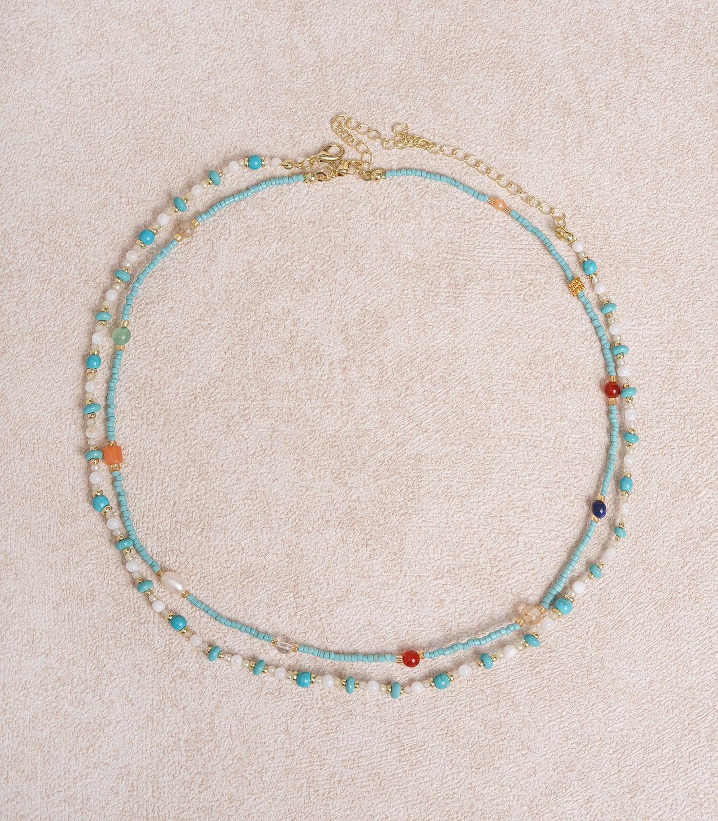 Blue Beaded Clavicle Necklace - Image 2