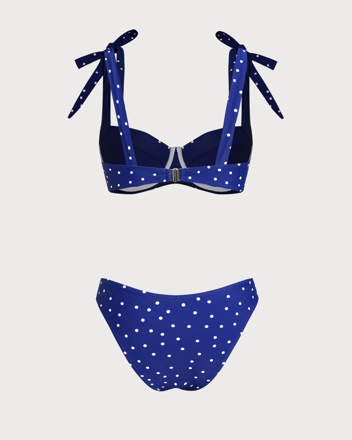 Blue Bowknot Polka Dot Underwire Bikini Sets - Image 3