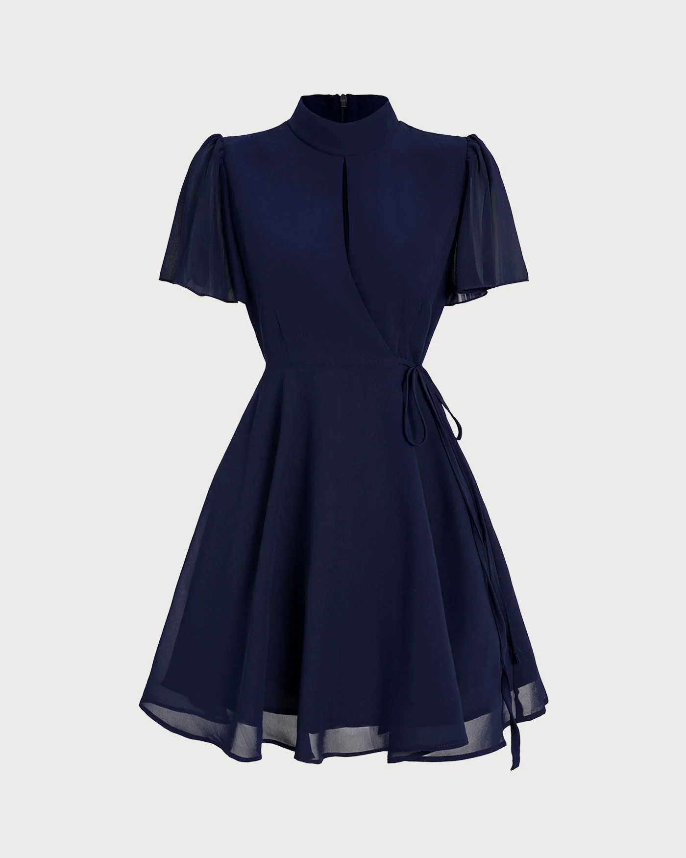 Blue Butterfly Sleeve Mini Dress - Image 8