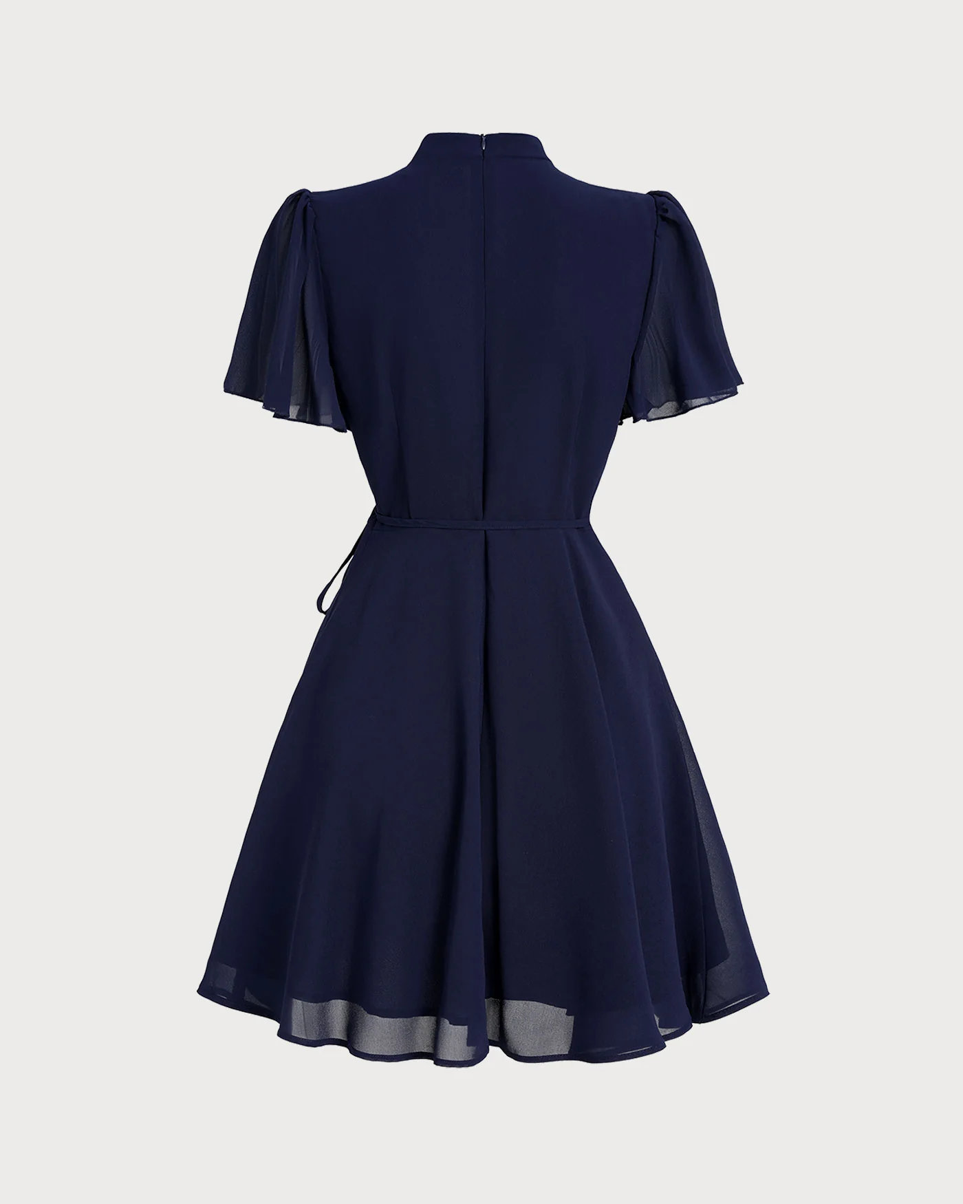 Blue Butterfly Sleeve Mini Dress - Image 9