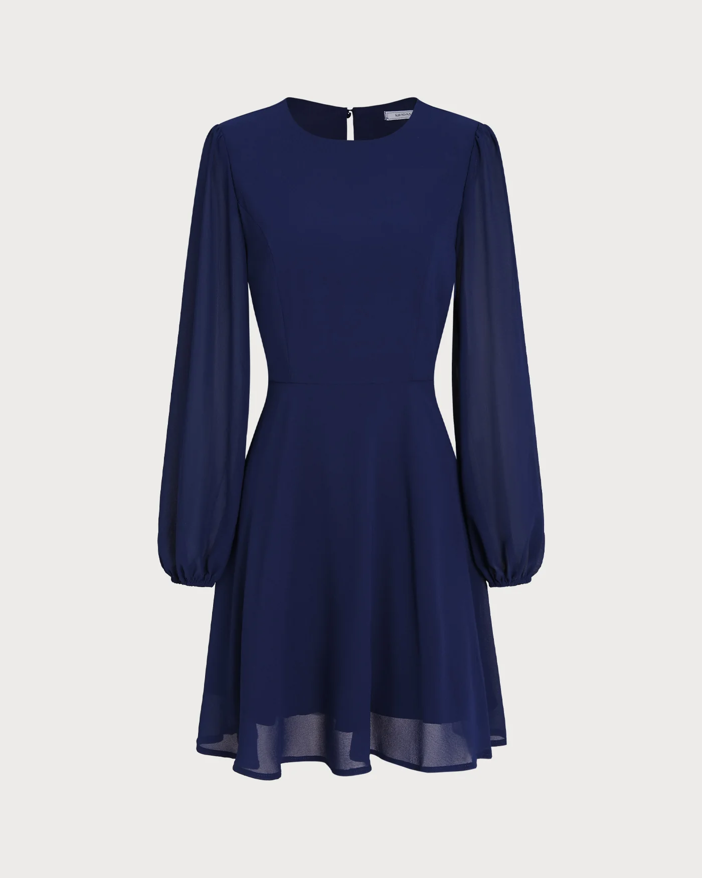 Blue Chiffon Backless A-Line Mini Dress - Image 9