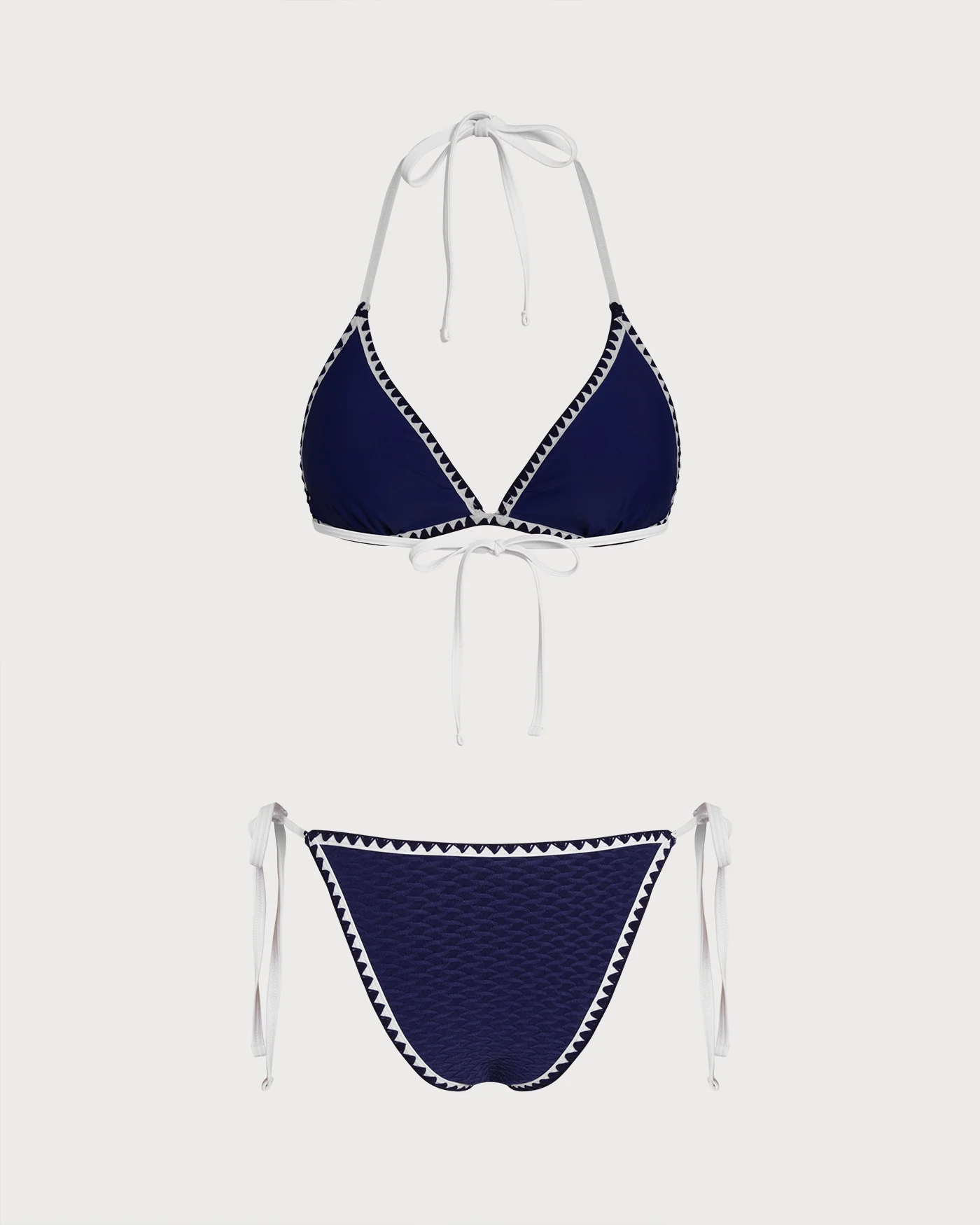 Blue Drawstring Triangle Bikini Set - Image 8
