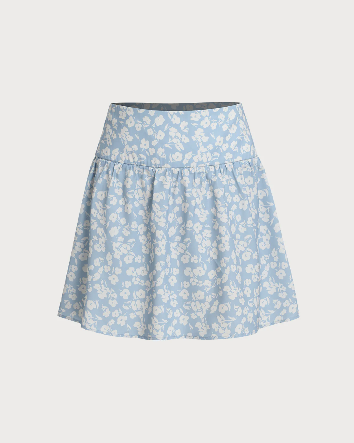 Blue Floral A-Line Mini Skirt - Image 6