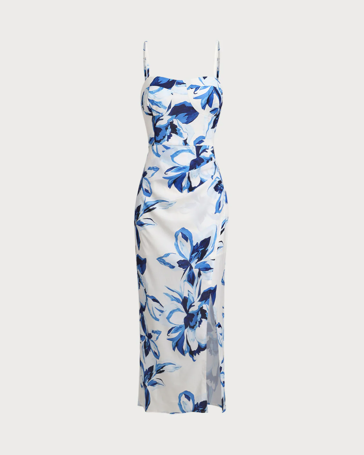 Blue Floral Bohemian Slip Maxi Dress - Image 5