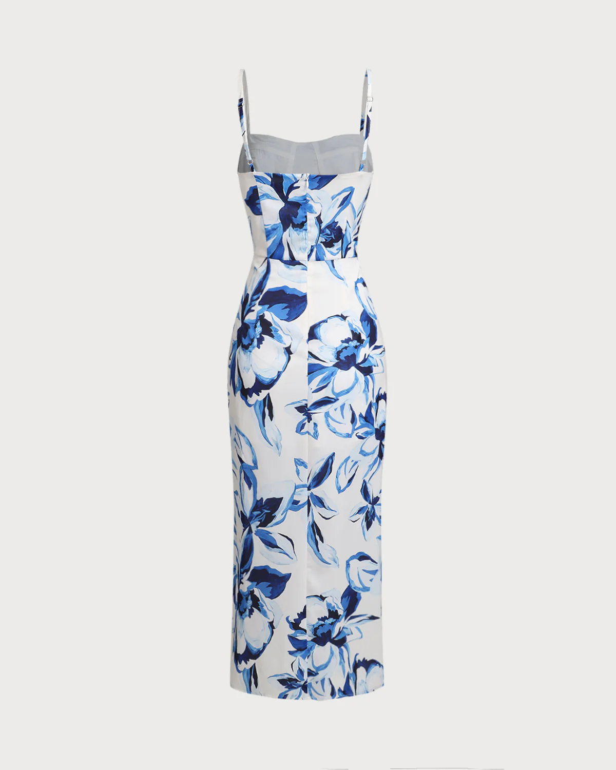 Blue Floral Bohemian Slip Maxi Dress - Image 6