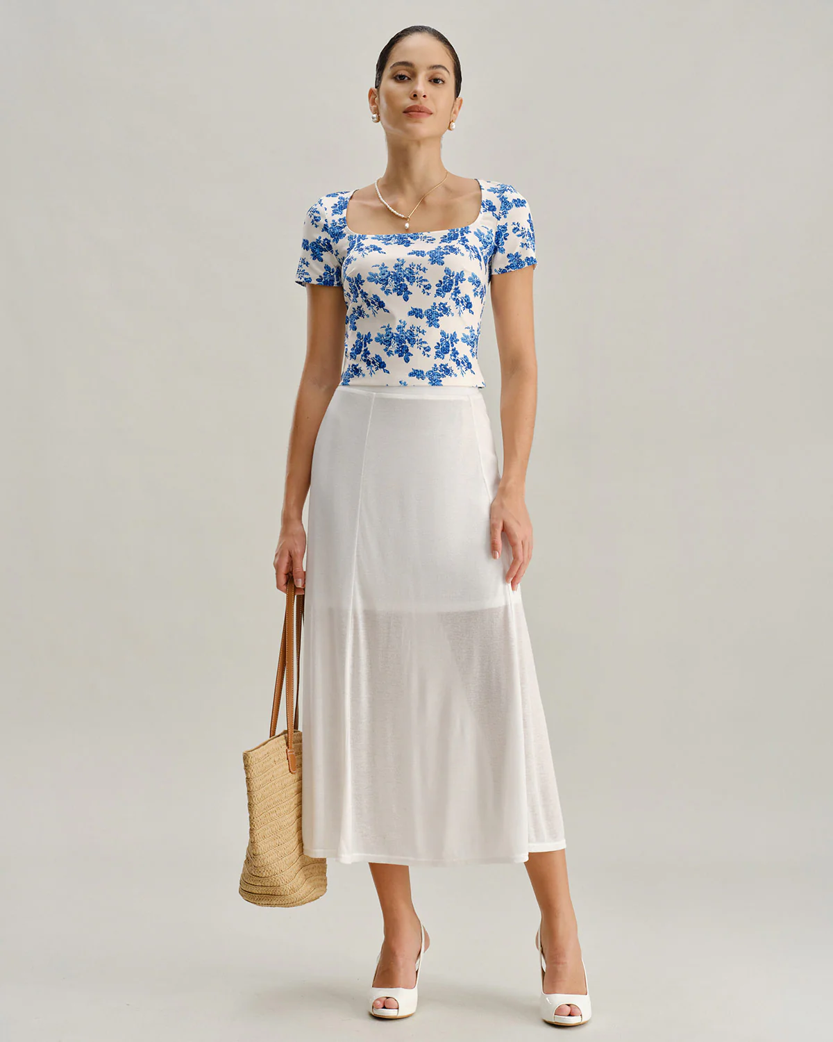 Blue Floral Short Sleeve T-Shirt - Image 10