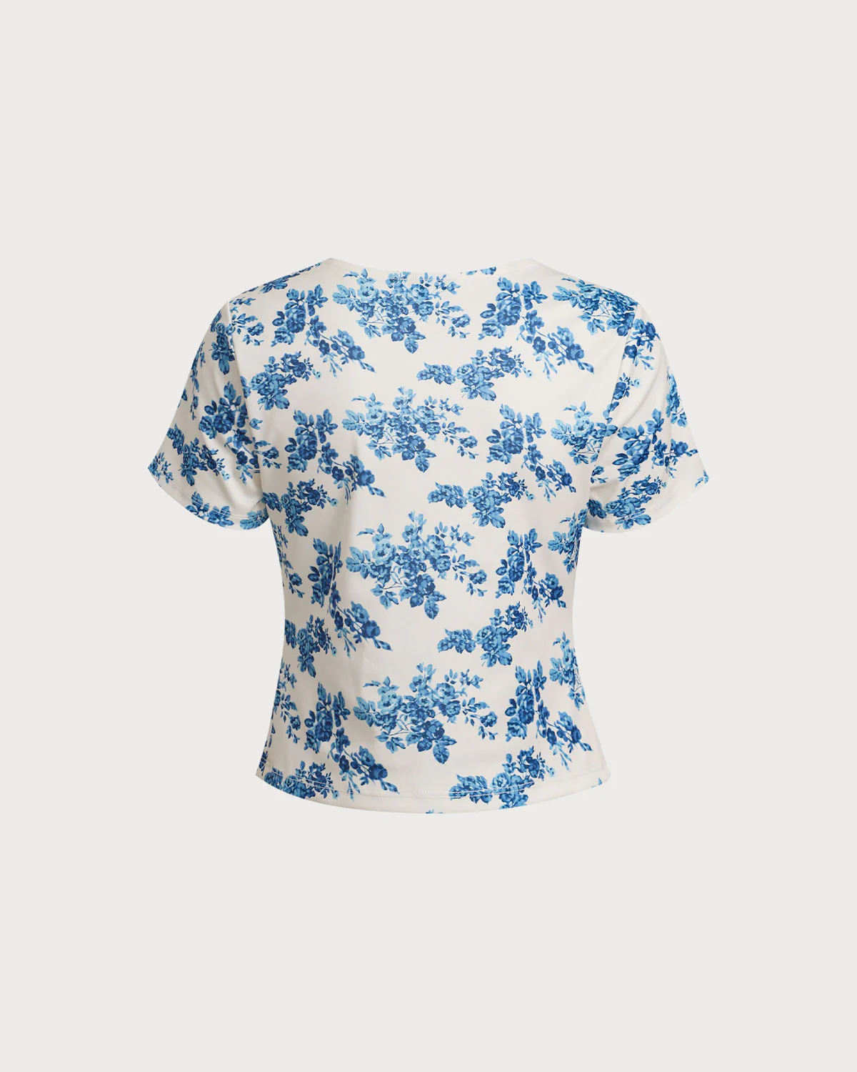 Blue Floral Short Sleeve T-Shirt - Image 5