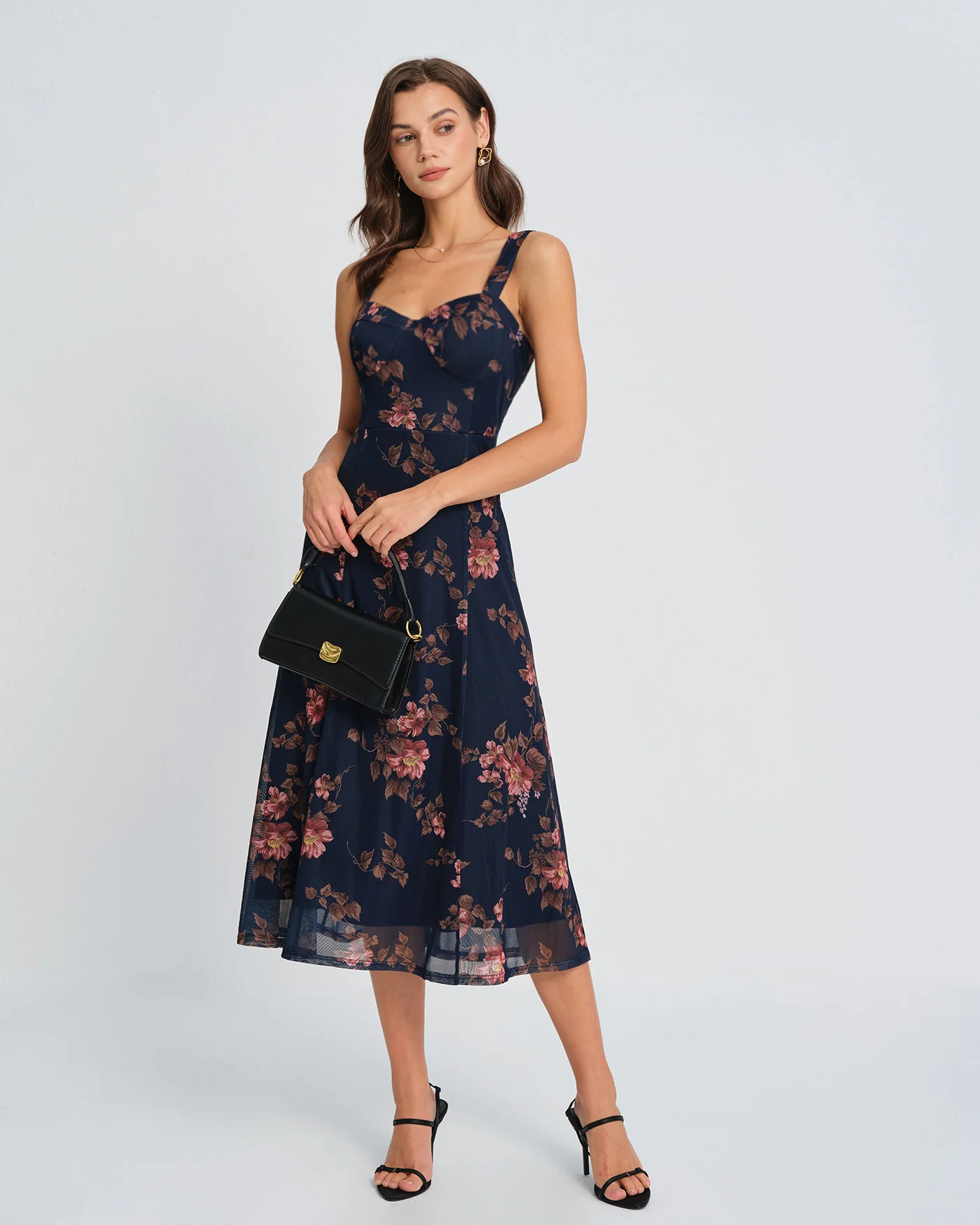 Blue Floral Slip Midi Dress - Image 5