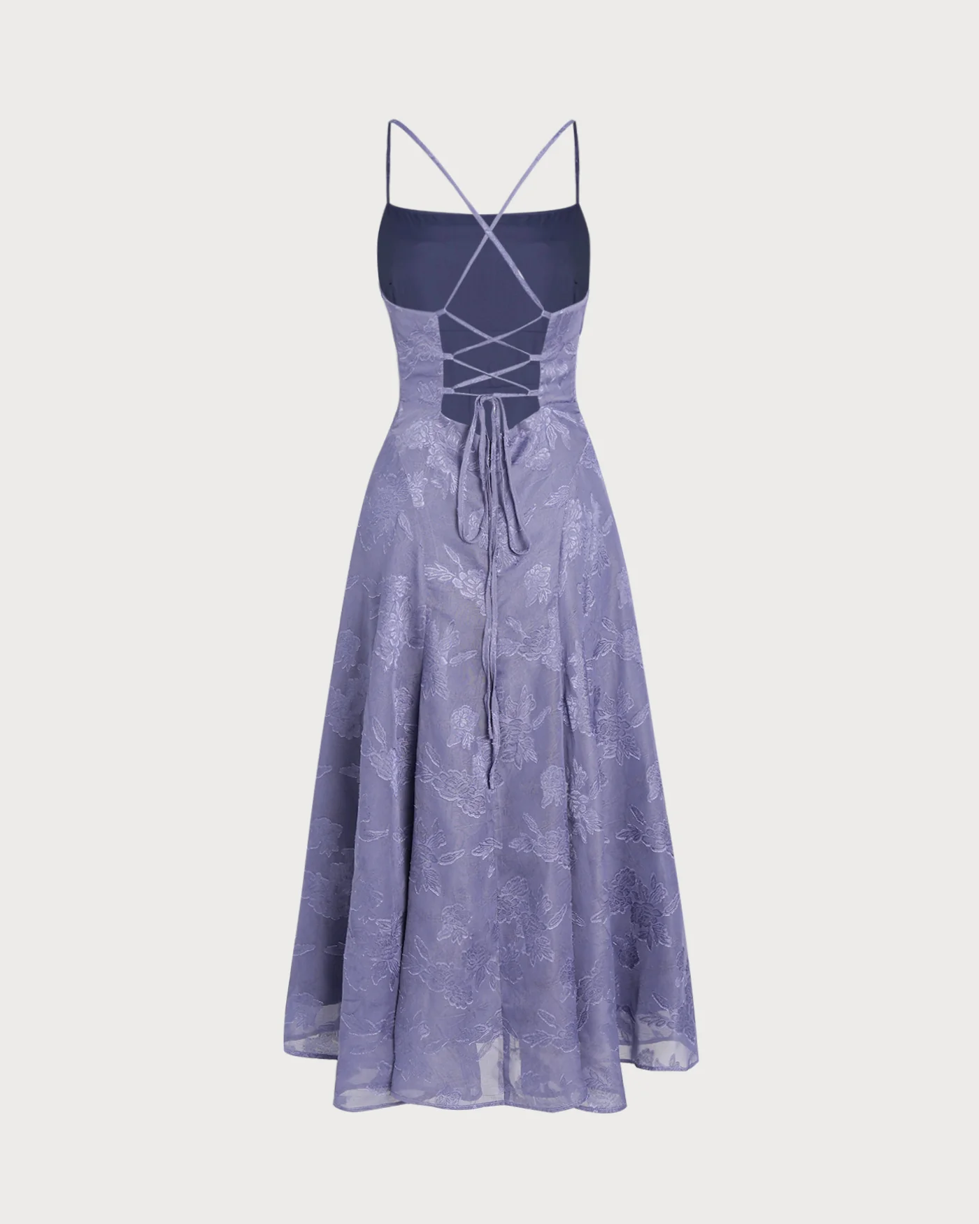Blue Jacquard Slip Maxi Dress - Image 8