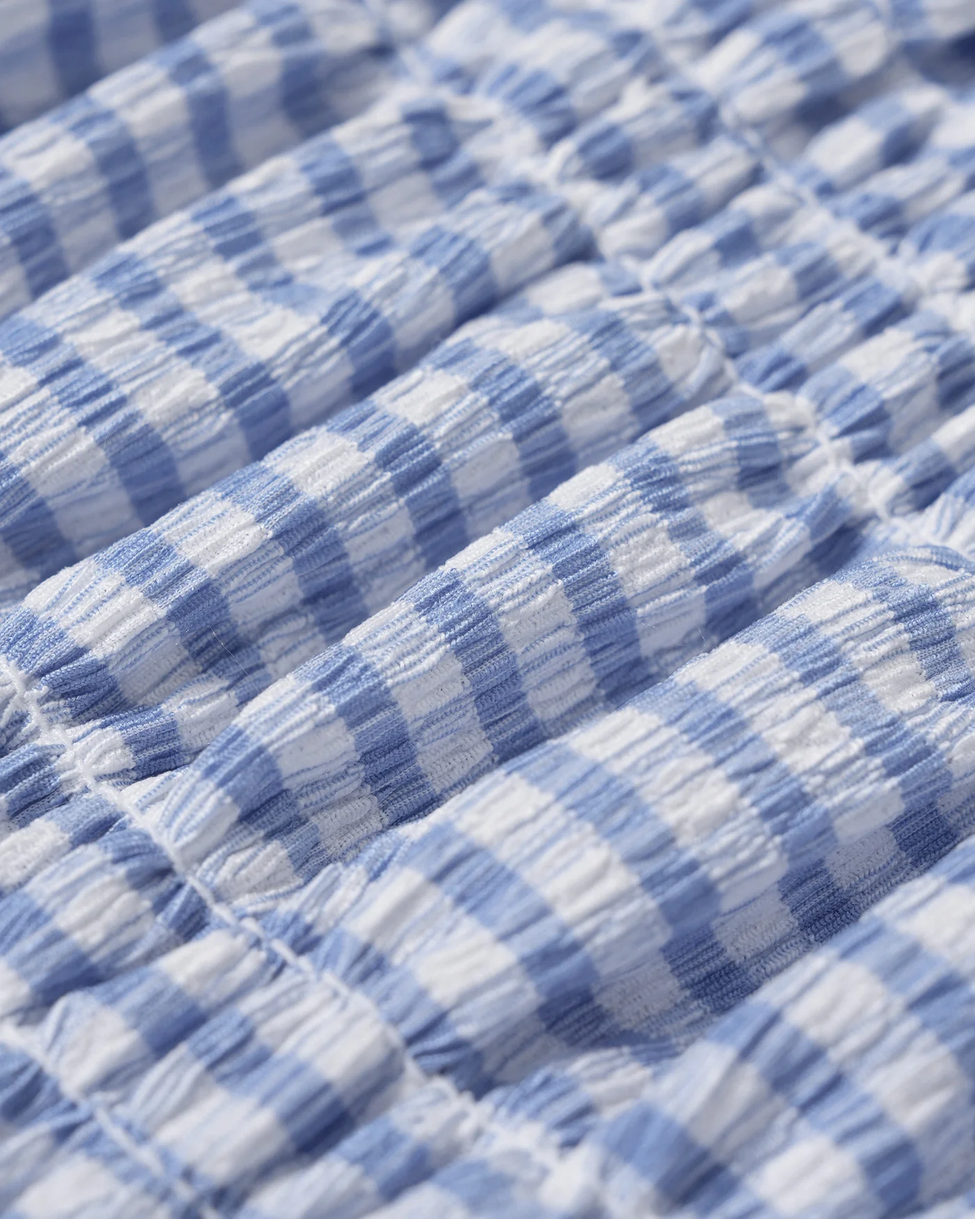 Blue Plaid Shirred Button Tank - Image 4