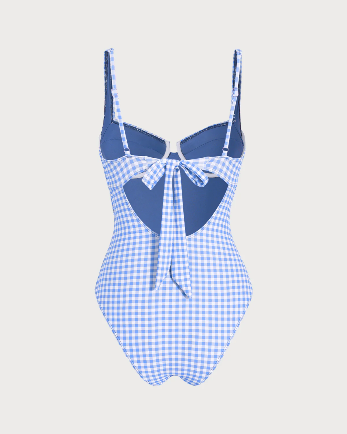 Blue Plaid Underwire One Piece - Image 8