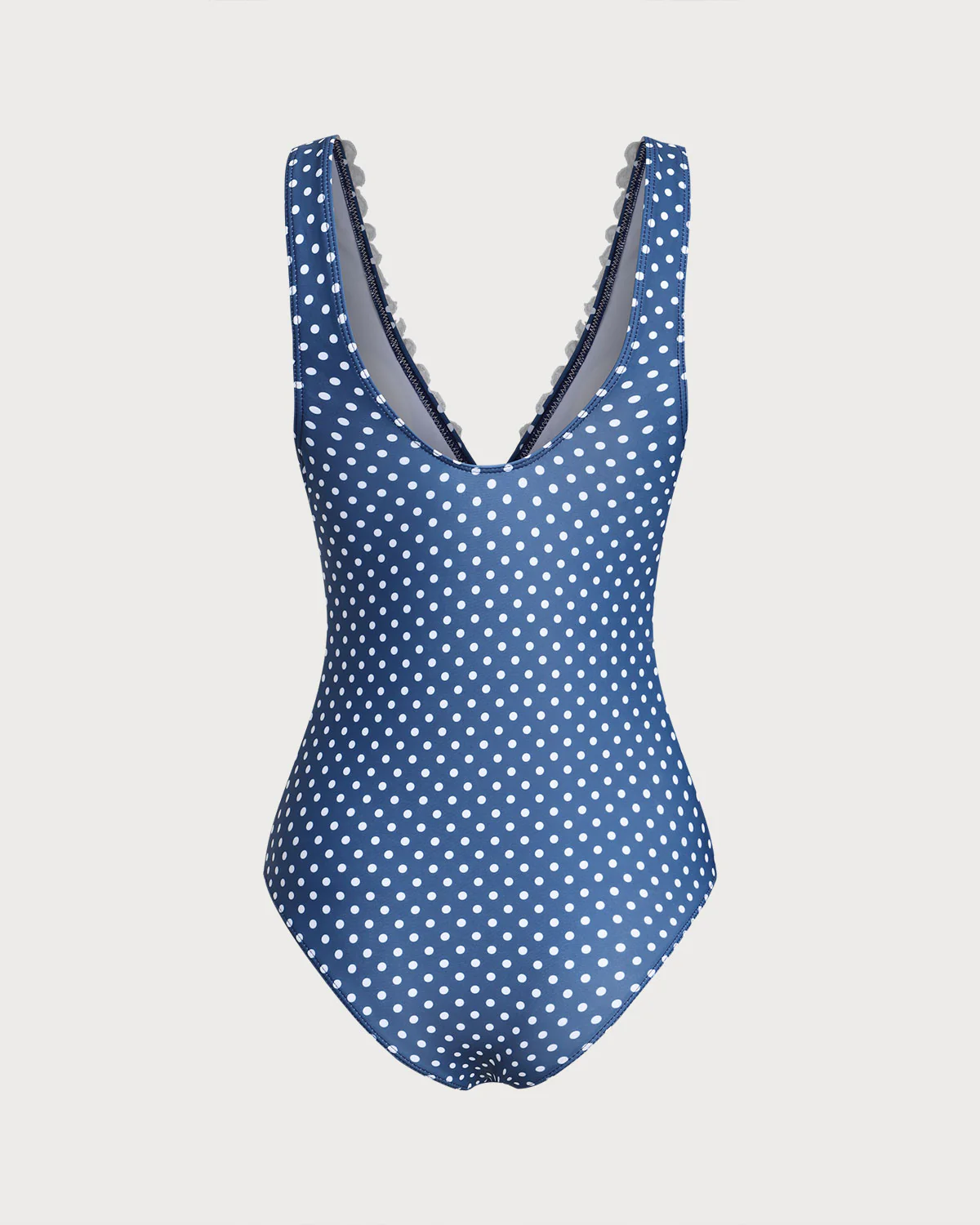 Blue Polka Dot One Piece Swimwear - Image 4