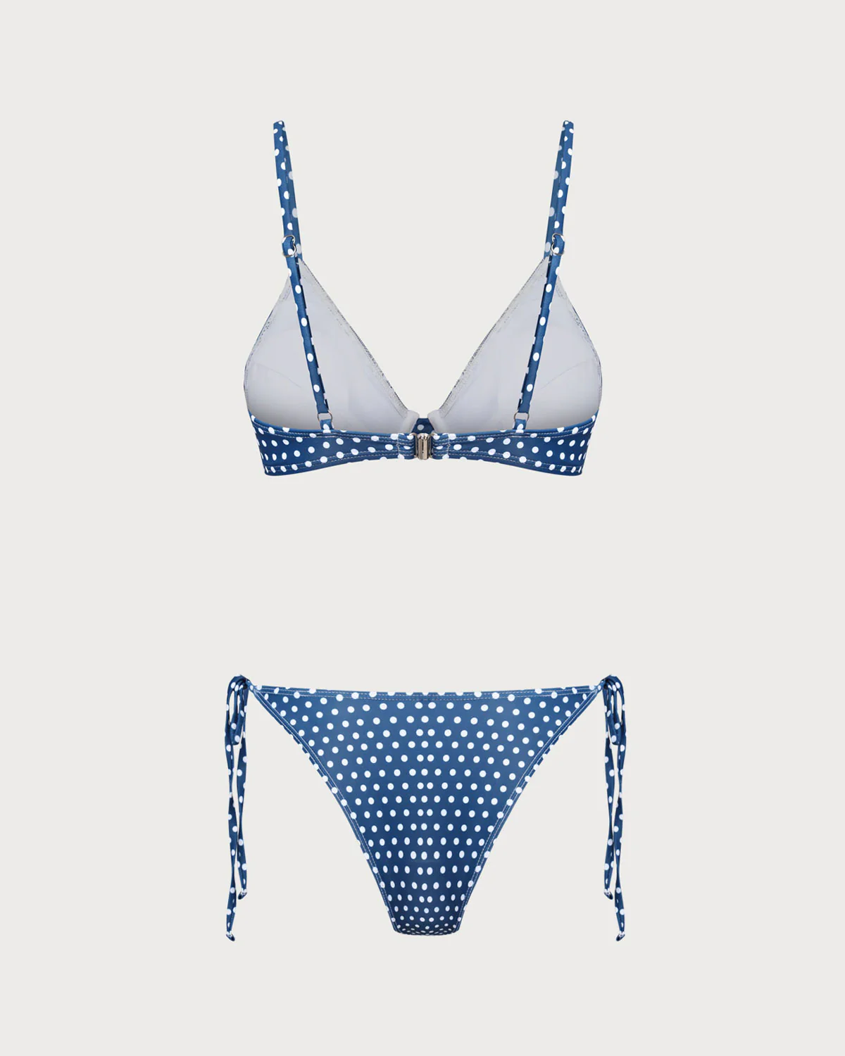 Blue Polka Dot Underwire Bikini Set - Image 4