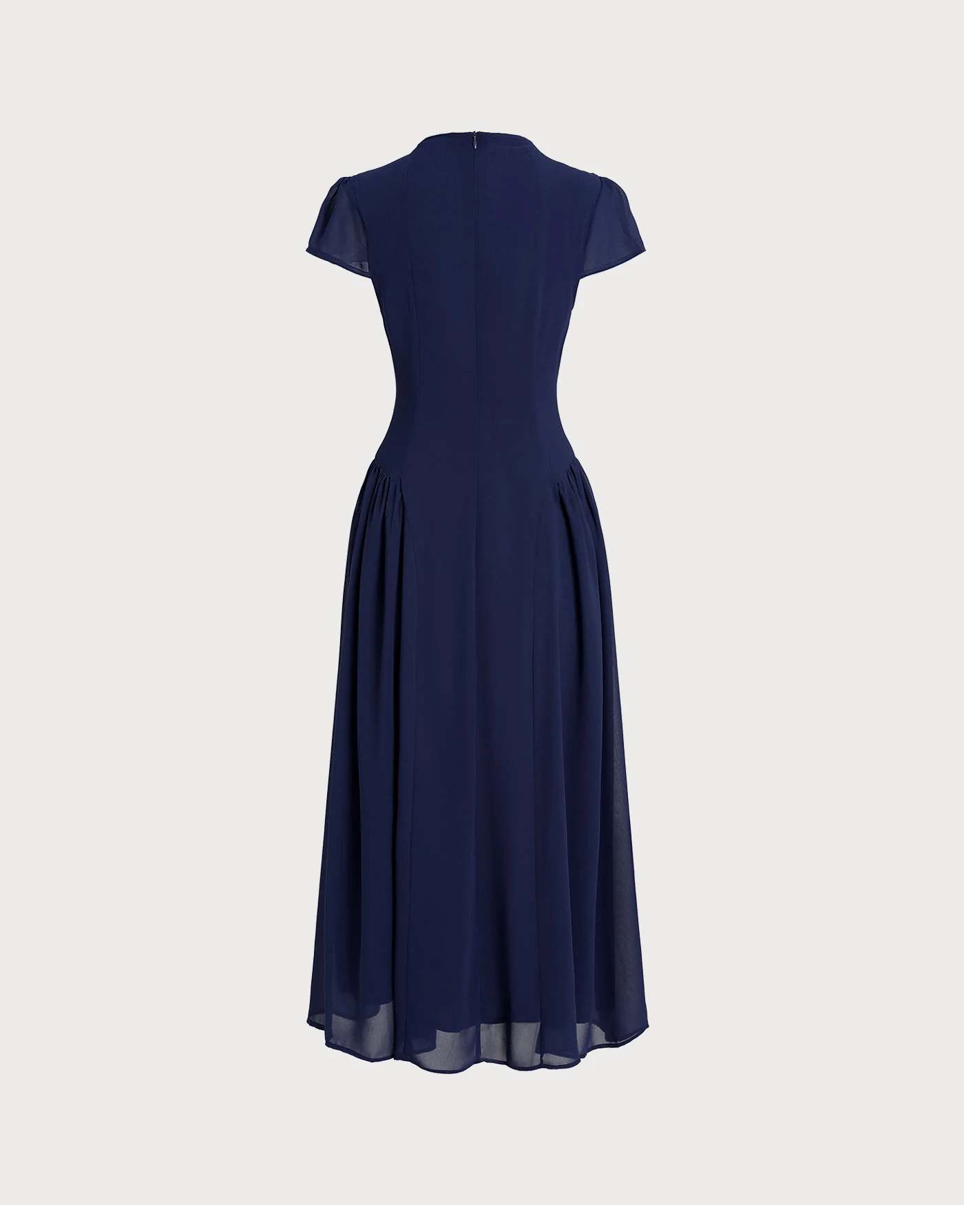 Blue Puffed Sleeve Midi Dress - Image 7