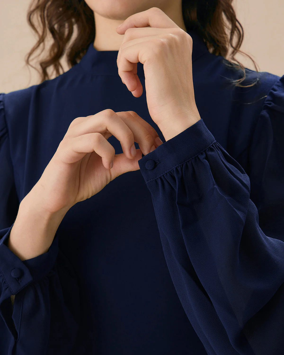 Blue Round Neck Tunic Mini Dress - Image 2
