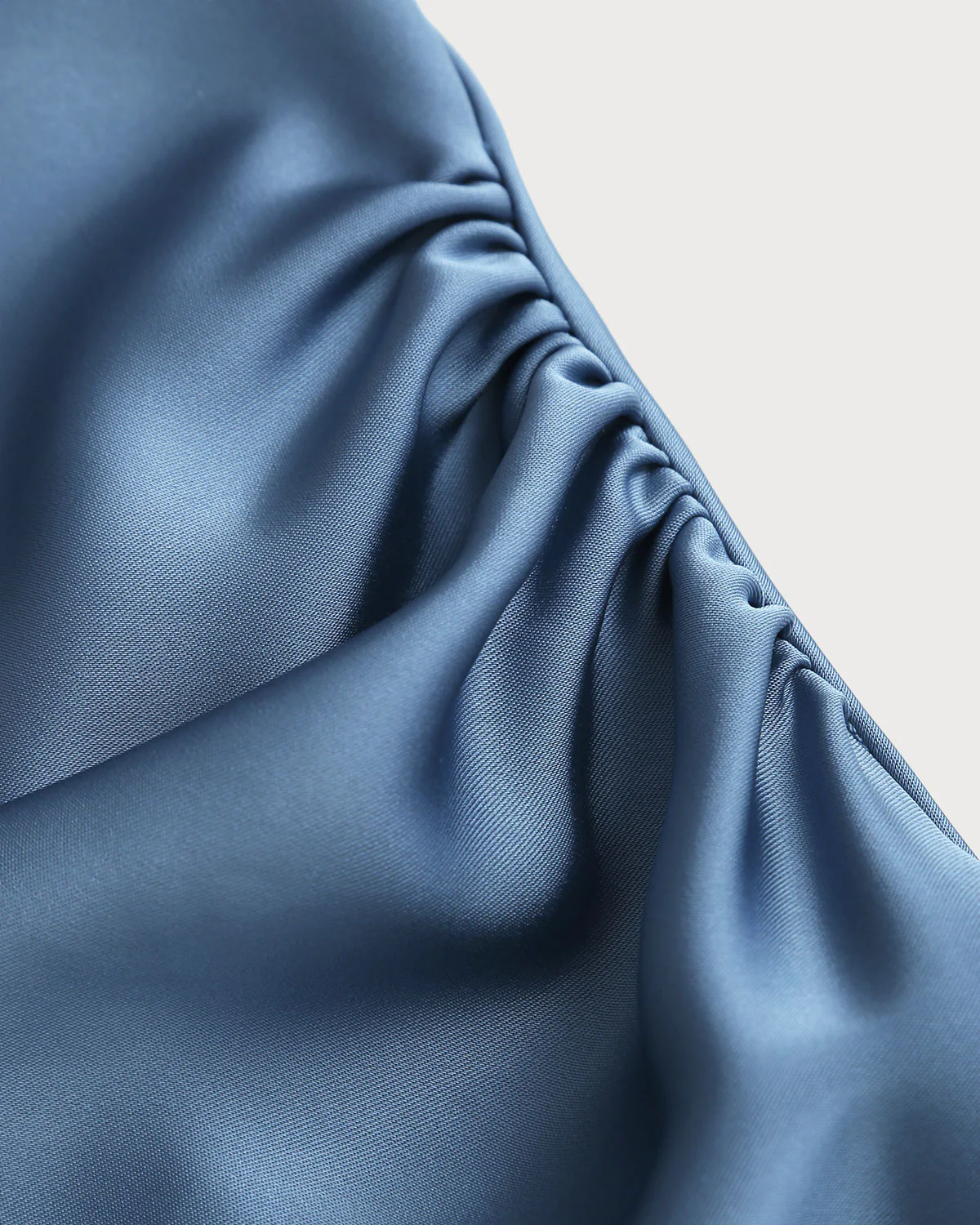 Blue Satin Boat Neck Slip Midi Dress - Image 7