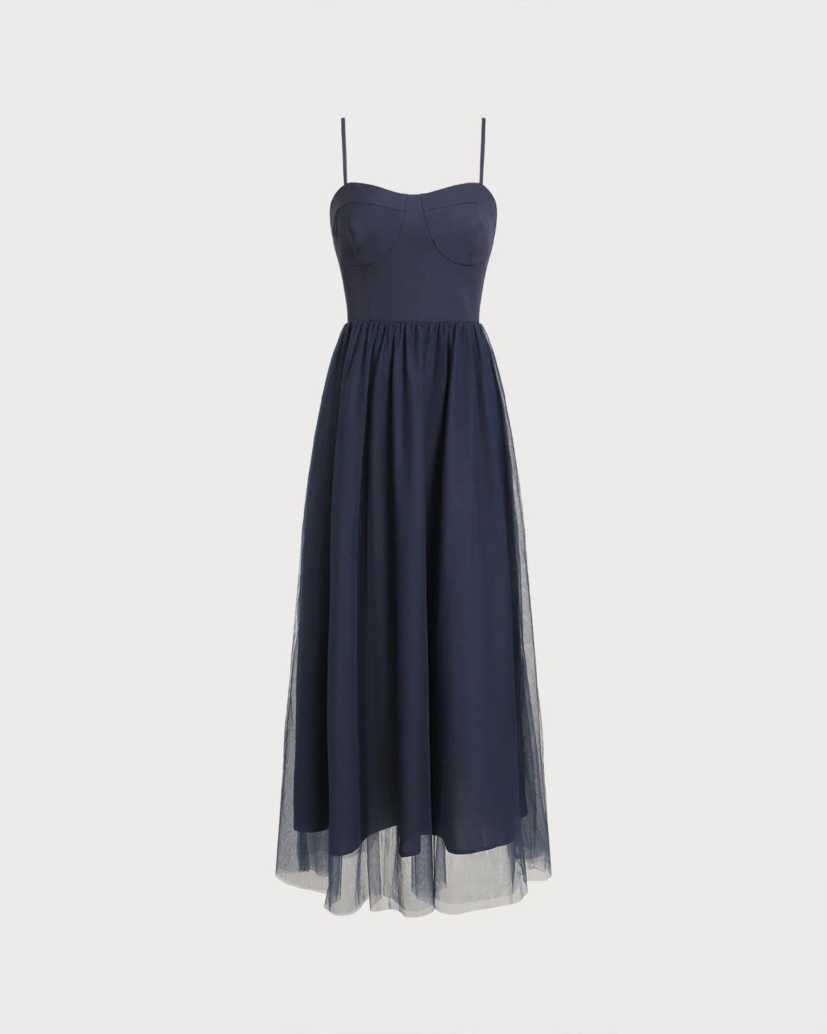 Blue Shirred Flowy Slip Maxi Dress - Image 4
