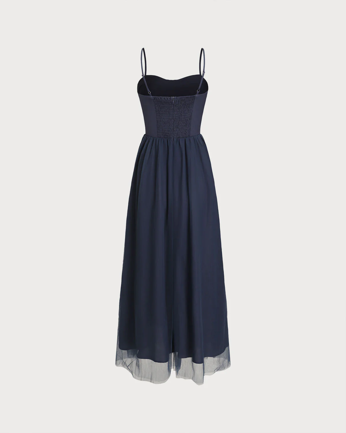 Blue Shirred Flowy Slip Maxi Dress - Image 5