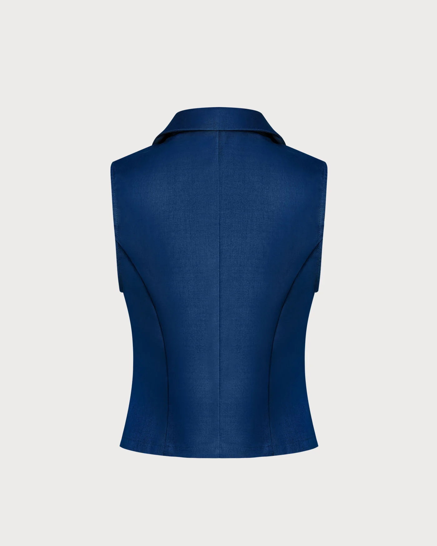 Blue Single Breasted Collar Vest - Image 8