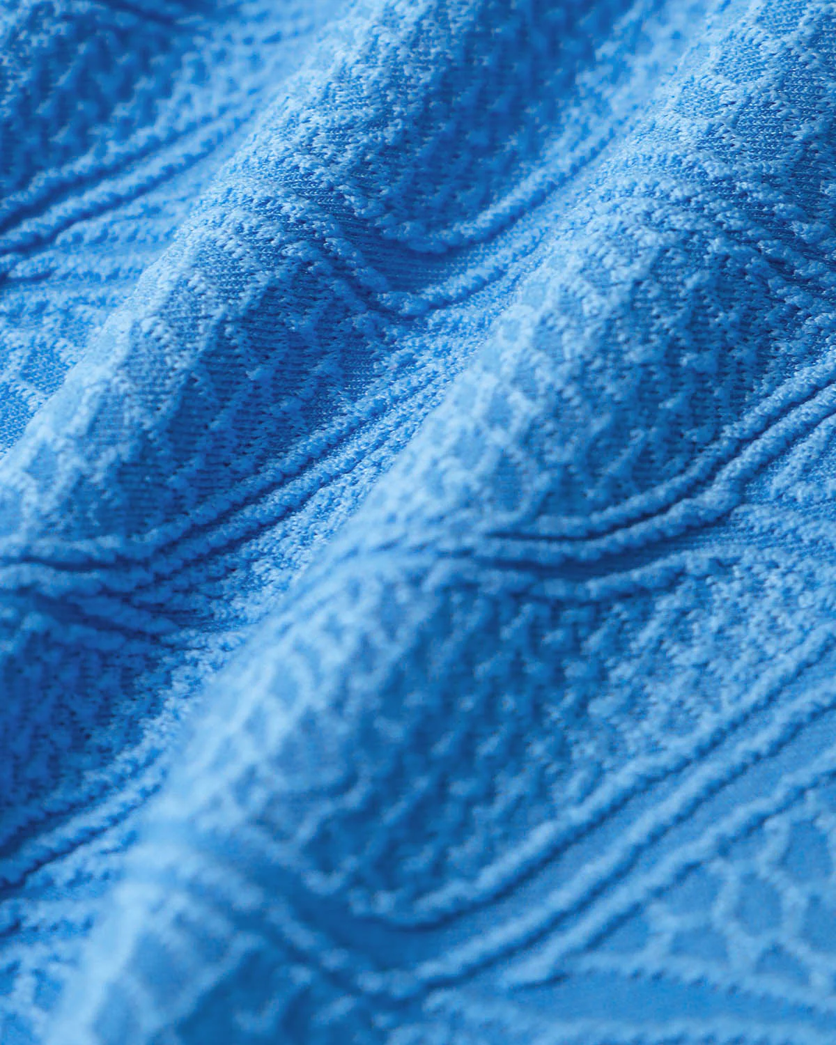 Blue Textured Bralette One Piece Swimsuit - Image 5