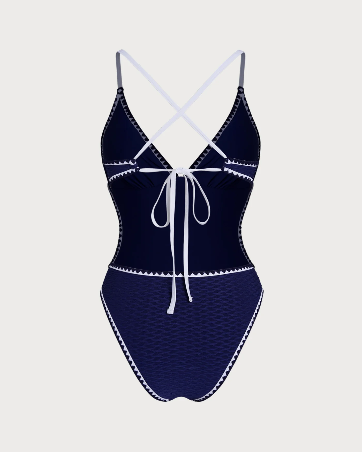 Blue X Cross Bralette One Piece Swimwear - Image 3