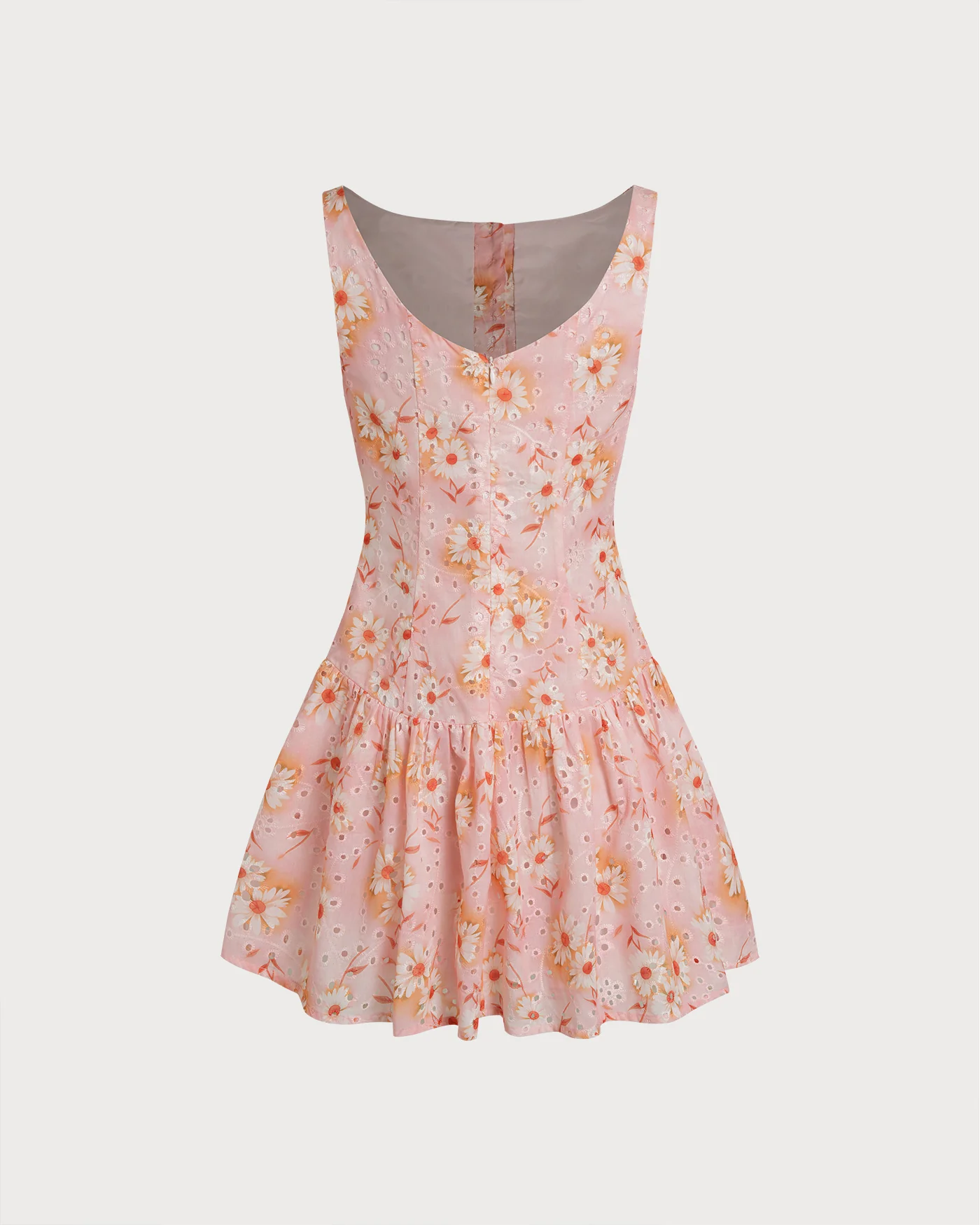 Boat Neck Floral Mini Dress - Image 10