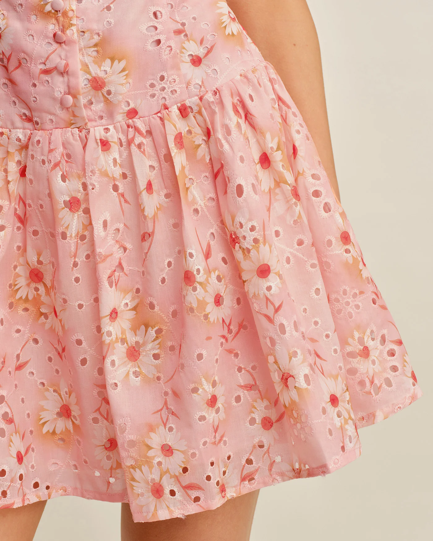 Boat Neck Floral Mini Dress - Image 5