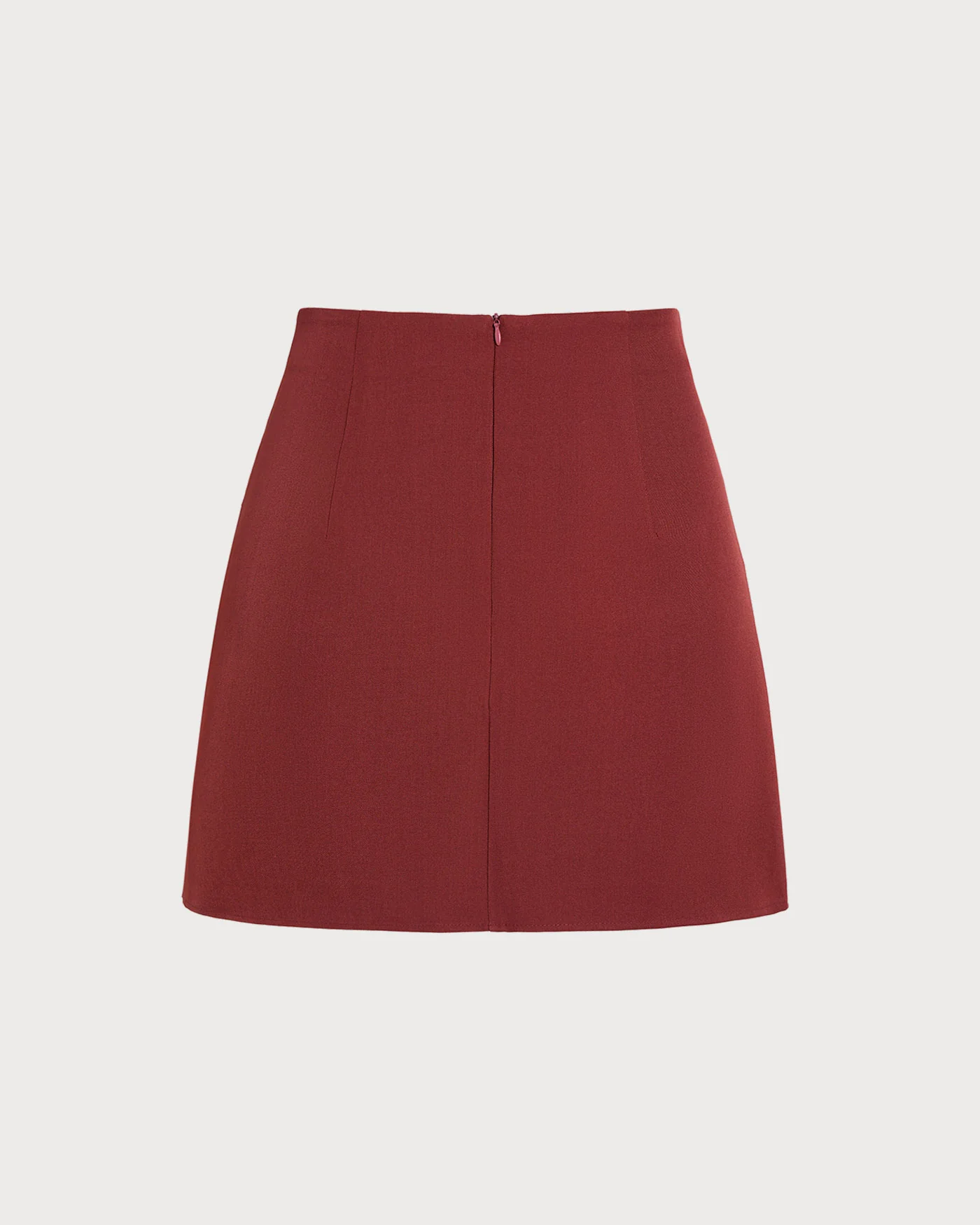 Brick Red Ruched A-Line Mini Skirt - Image 7