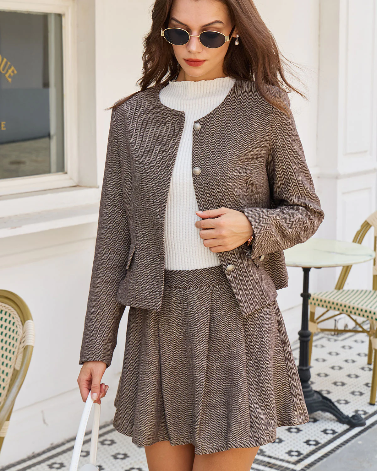 Brown Button Pockets Jacket - Image 2