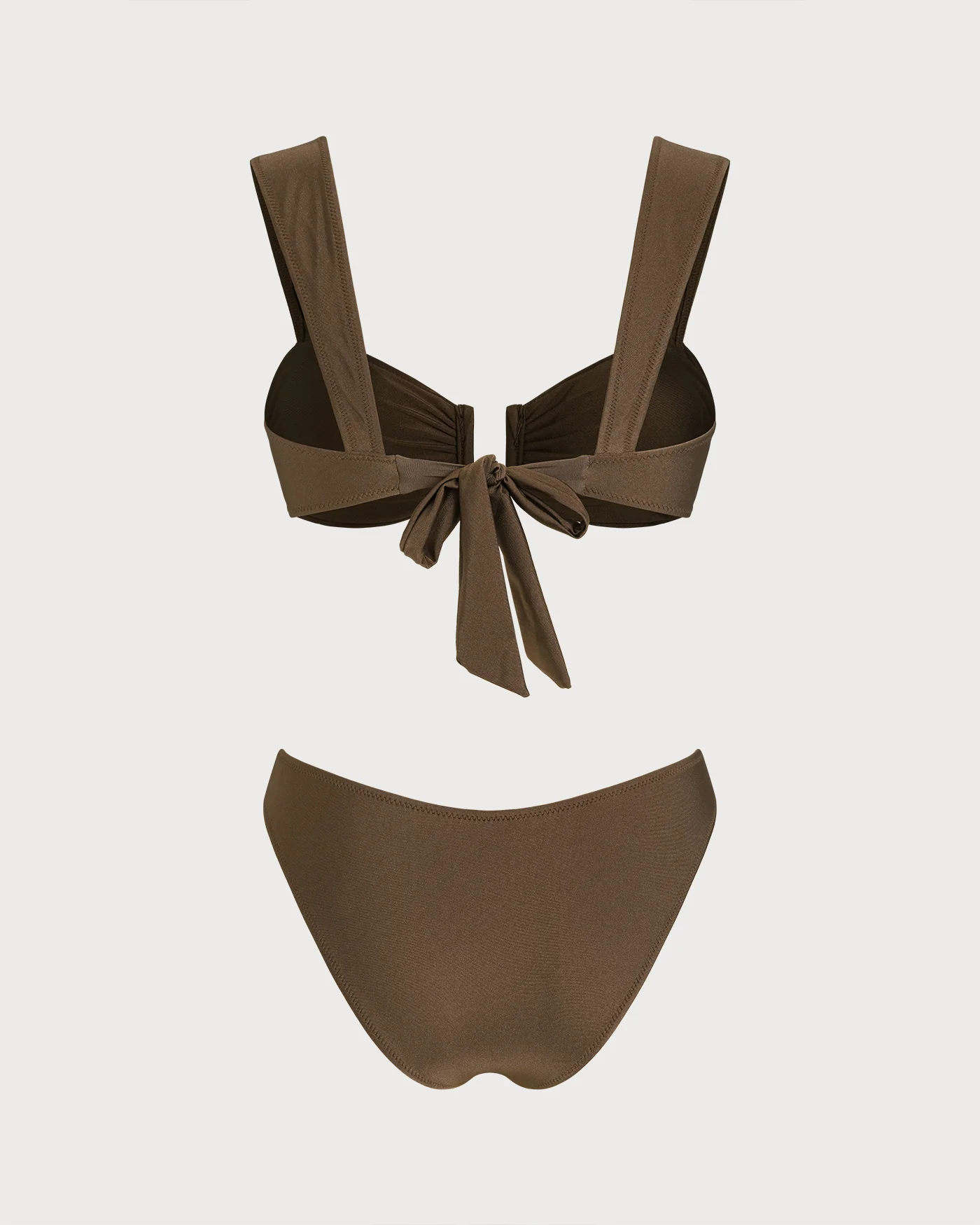 Brown Cut Out Drawstring Bikini Set - Image 4