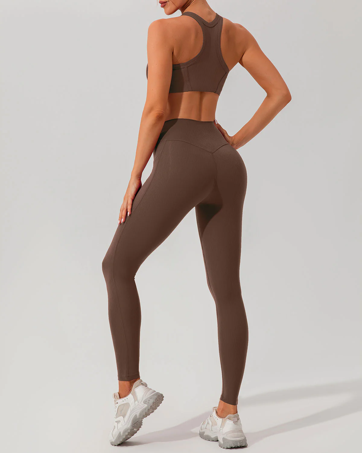 Brown I-back Yoga Tank Top - Image 3