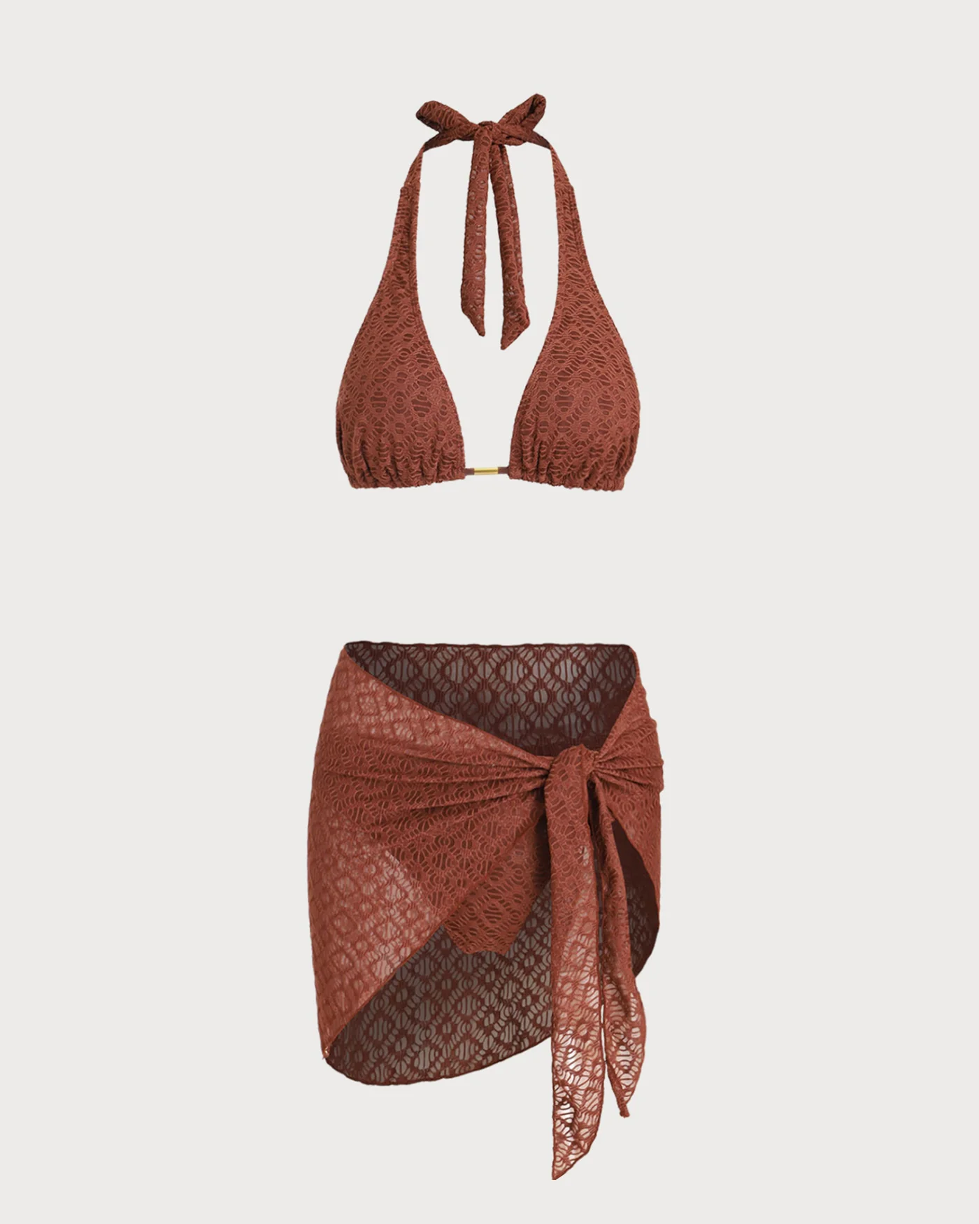 Brown Jacquard Three-Piece Set - Image 2