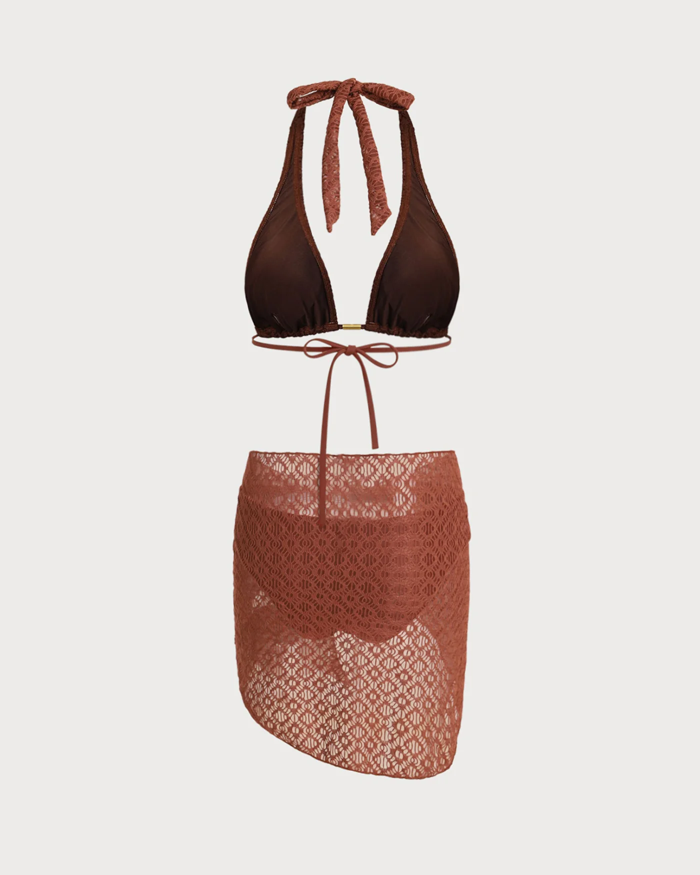 Brown Jacquard Three-Piece Set - Image 4