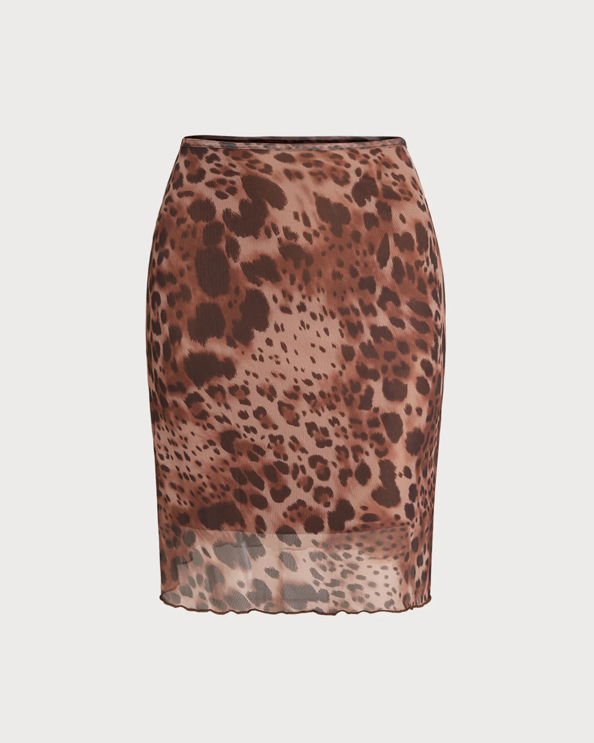 Brown Leopard Print Elastic Waist Mini Skirt - Image 5