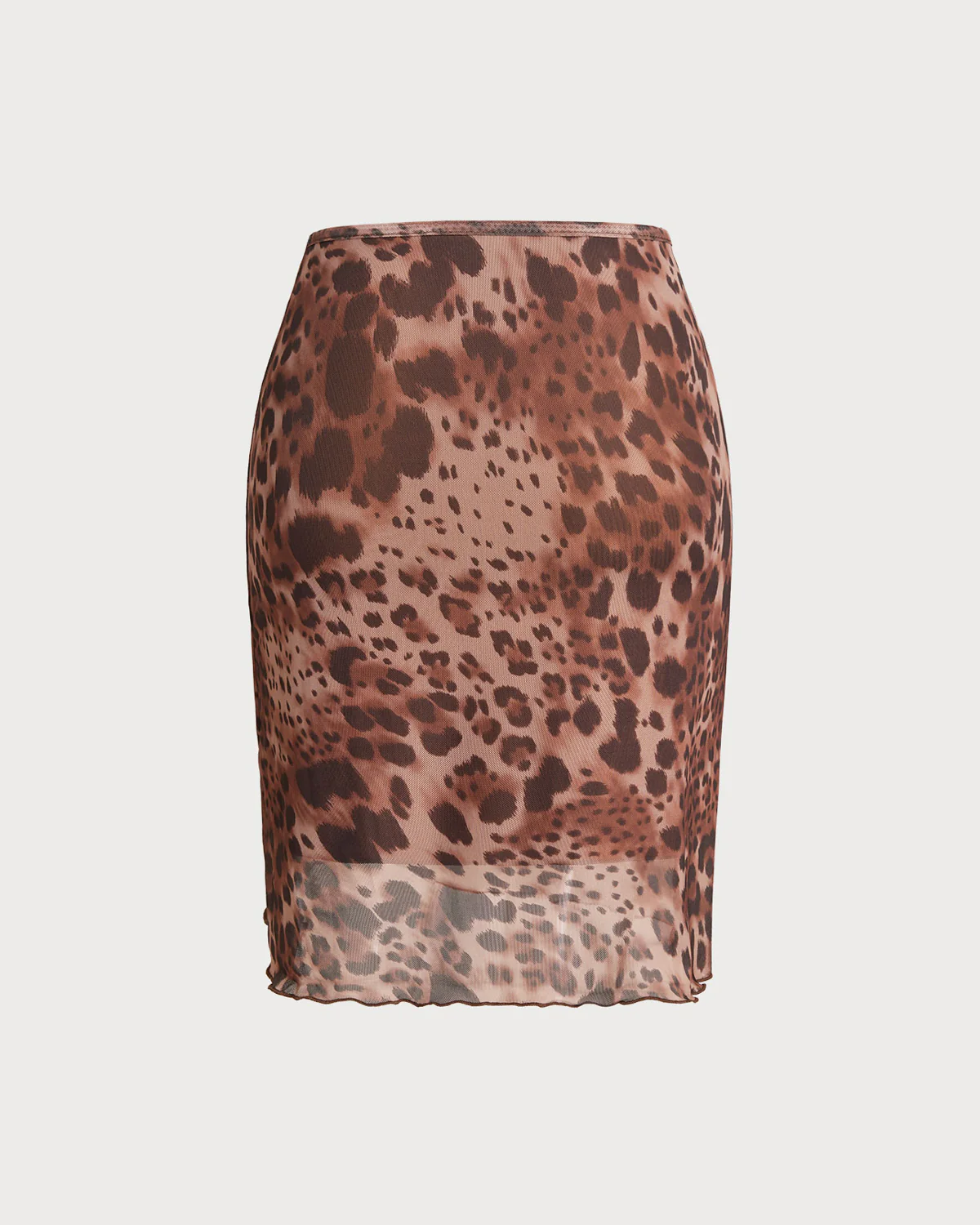 Brown Leopard Print Elastic Waist Mini Skirt - Image 6