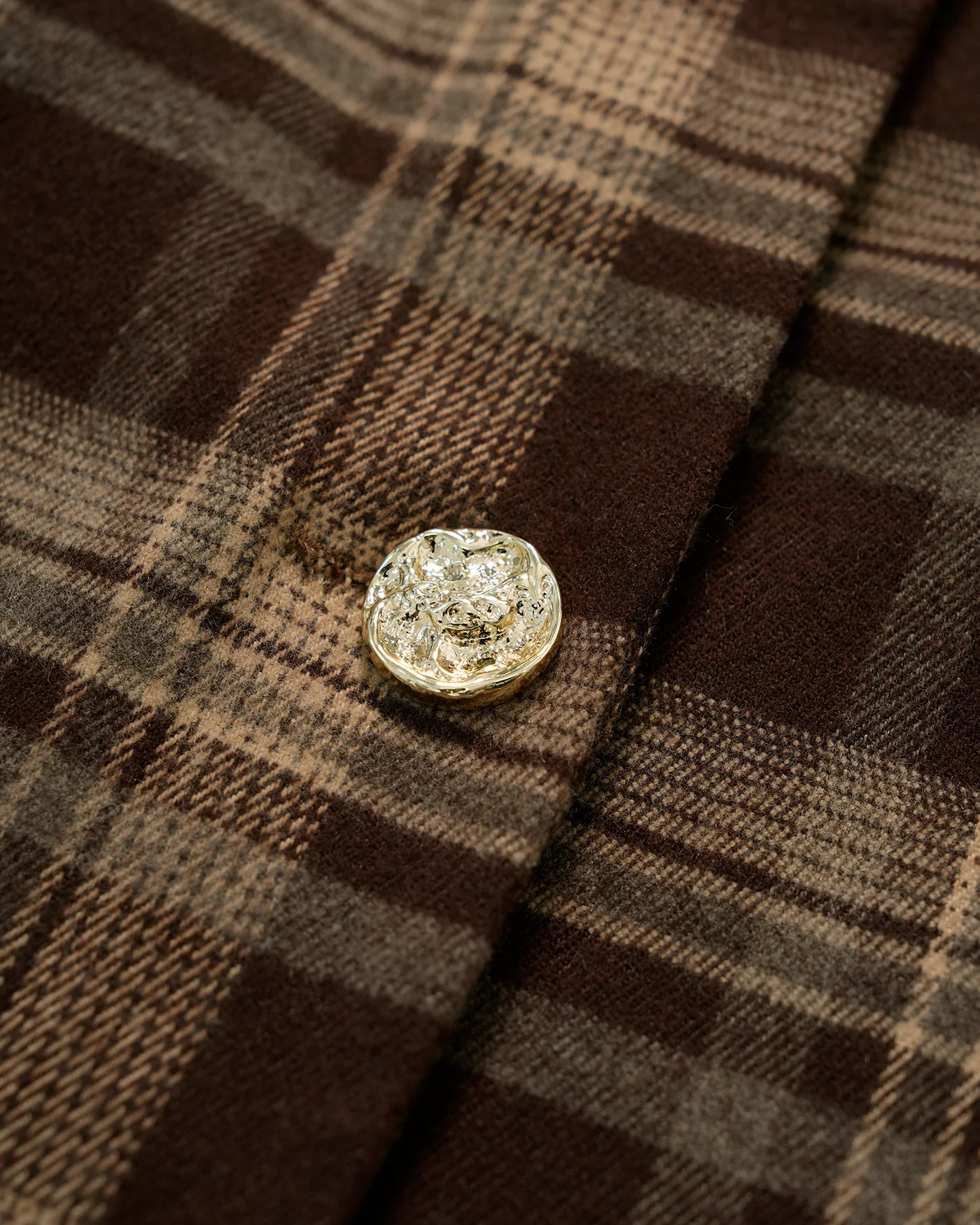 Brown Plaid Single Breasted Jacket - Image 8