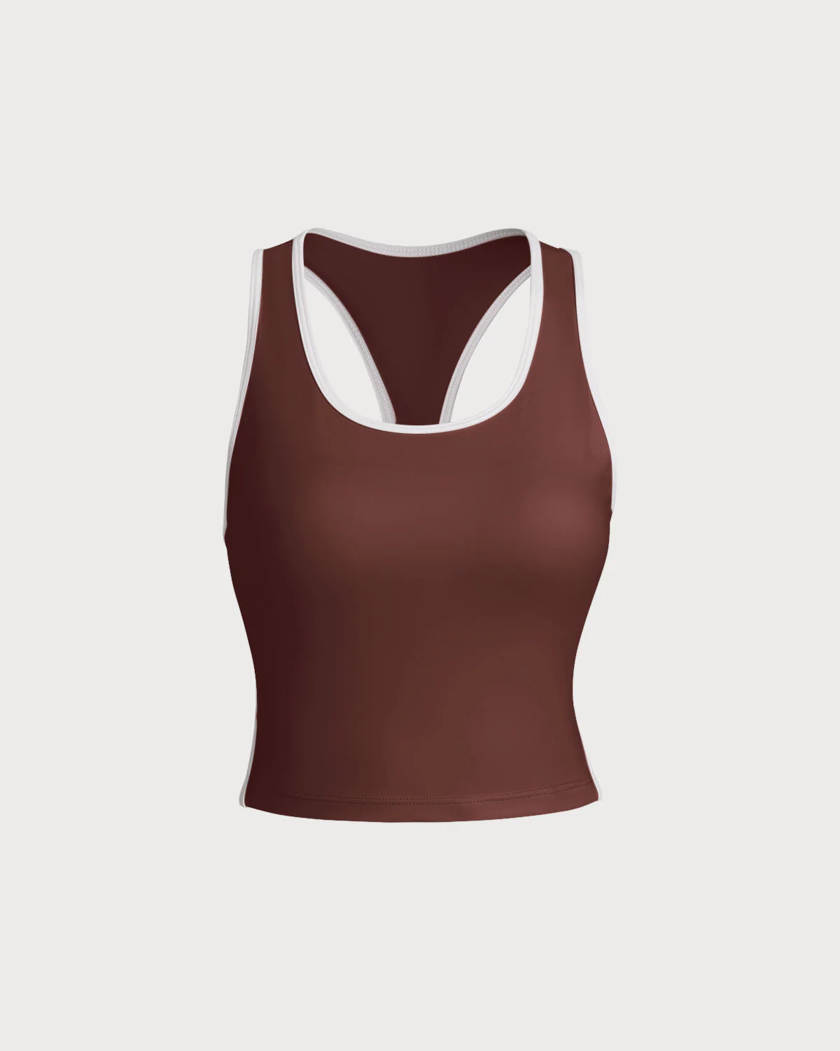 Brown Scoop Neck Yoga Tank Top - Light Support - Image 4