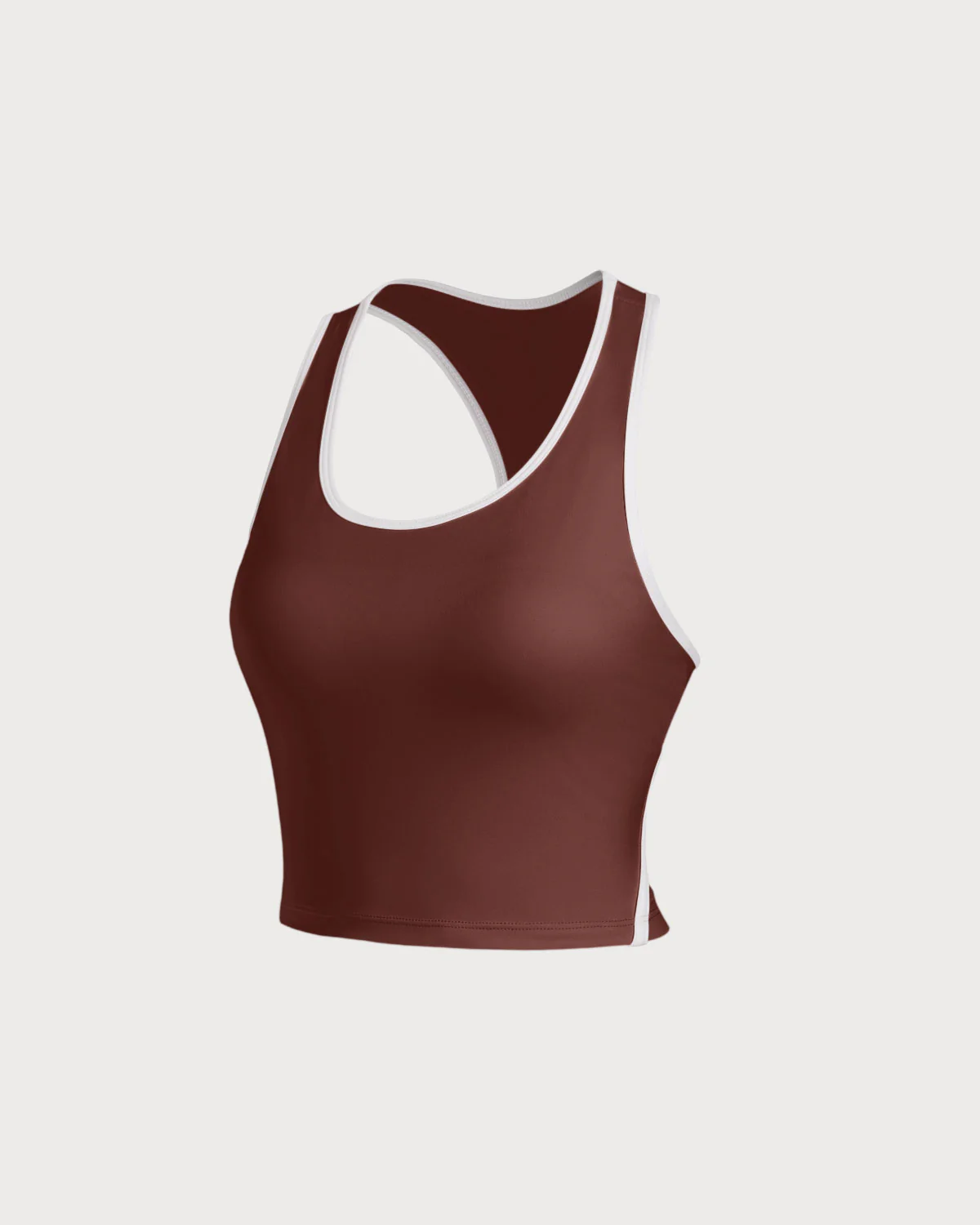 Brown Scoop Neck Yoga Tank Top - Light Support - Image 5