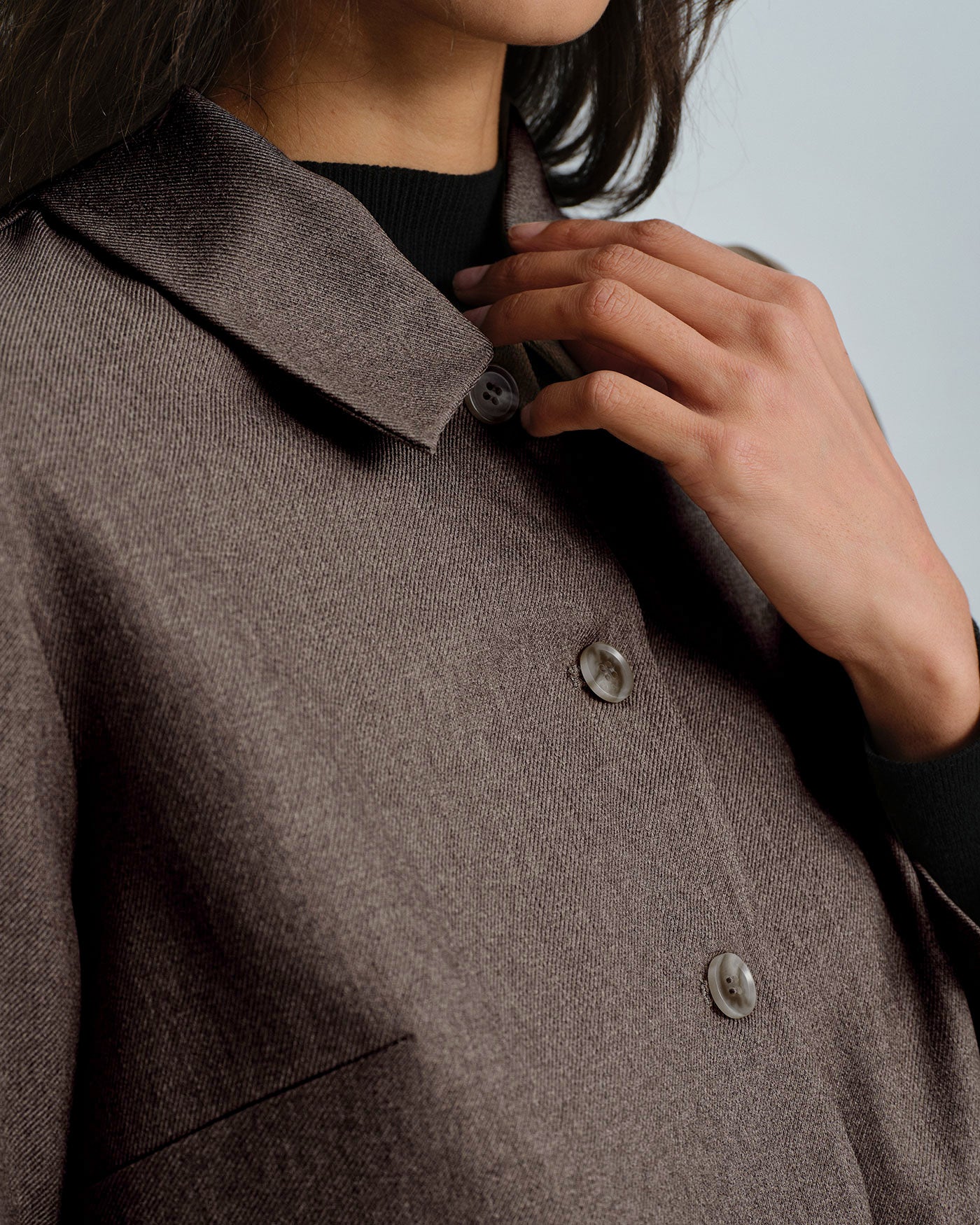 Brown Single Breasted Solid Jacket - Image 2