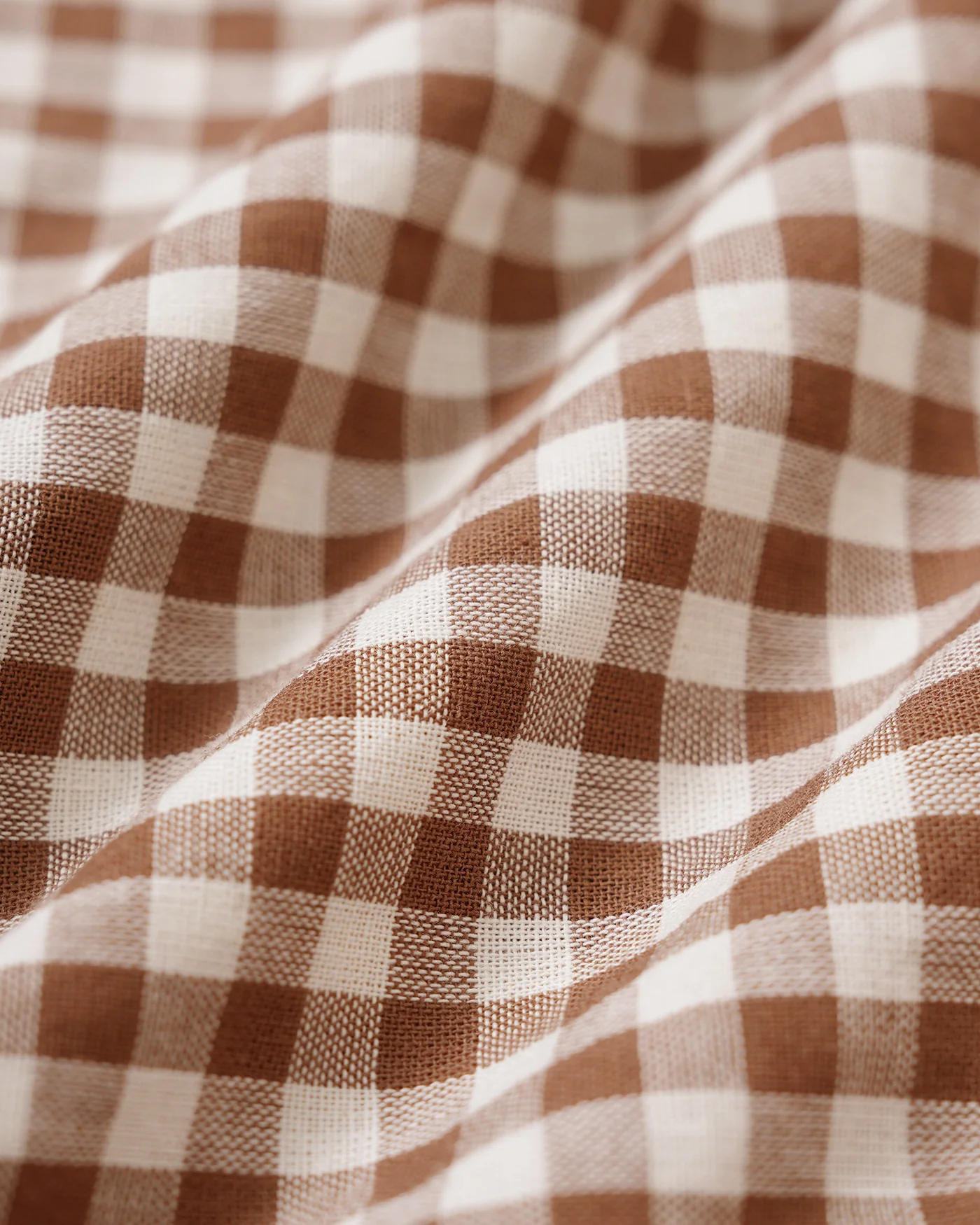 Brown Square Neck Puffed Sleeve Plaid Blouse - Image 8