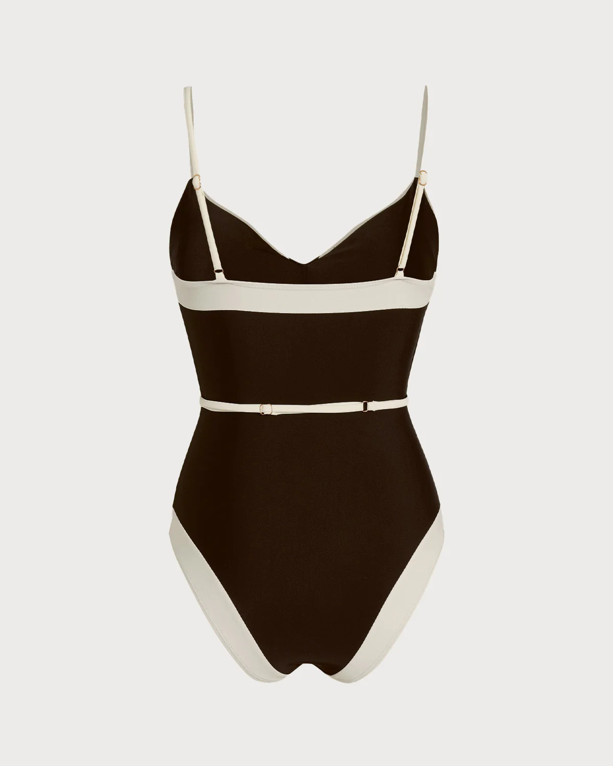 Brown V Neck Bralette One Piece - Image 3